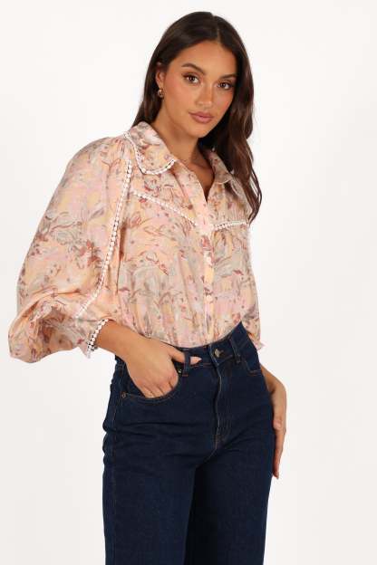 Floria Top - Beige Floral-Sunny Prom
