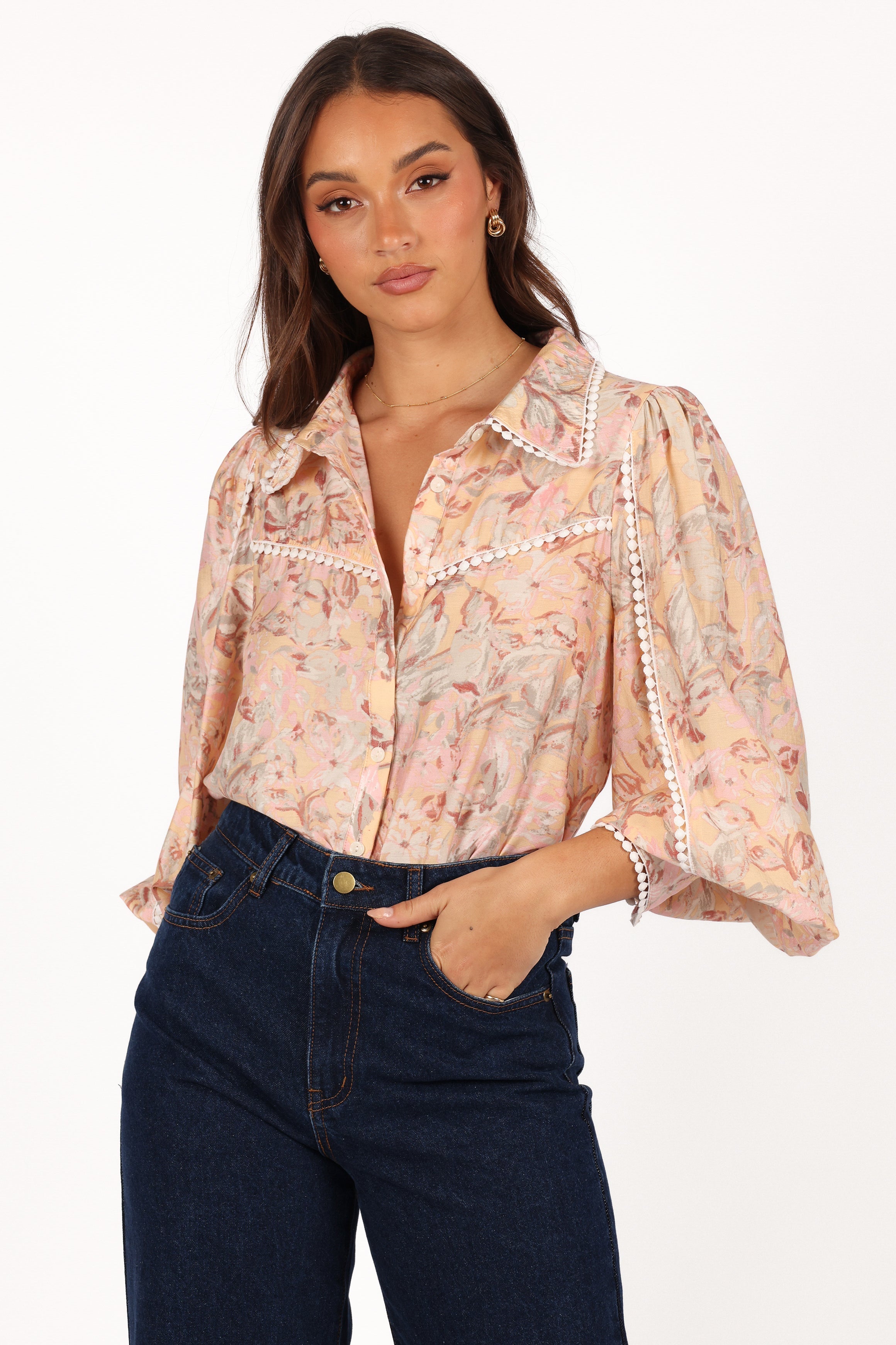 Floria Top - Beige Floral-Sunny Prom