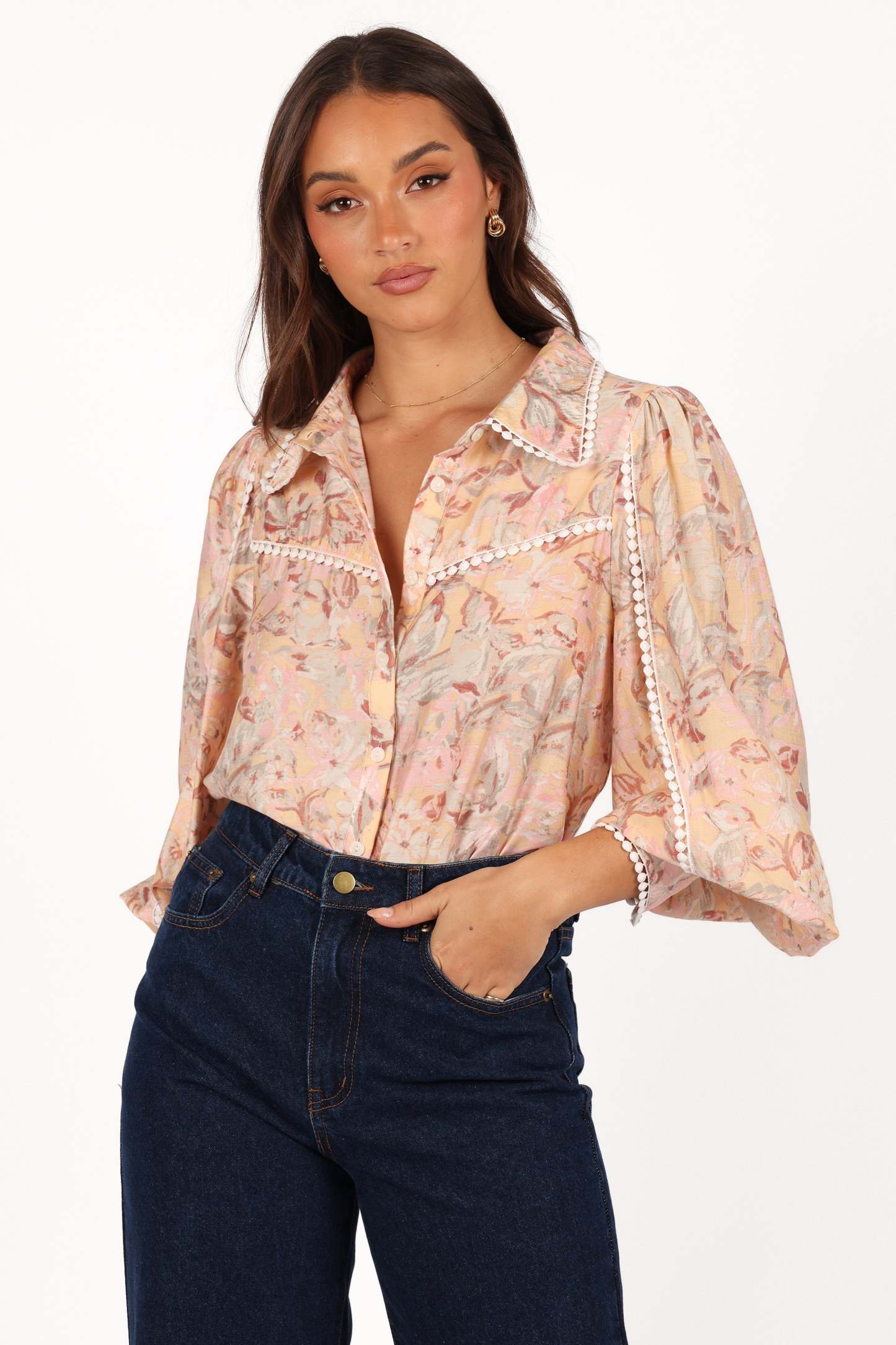 Floria Top - Beige Floral-Sunny Prom