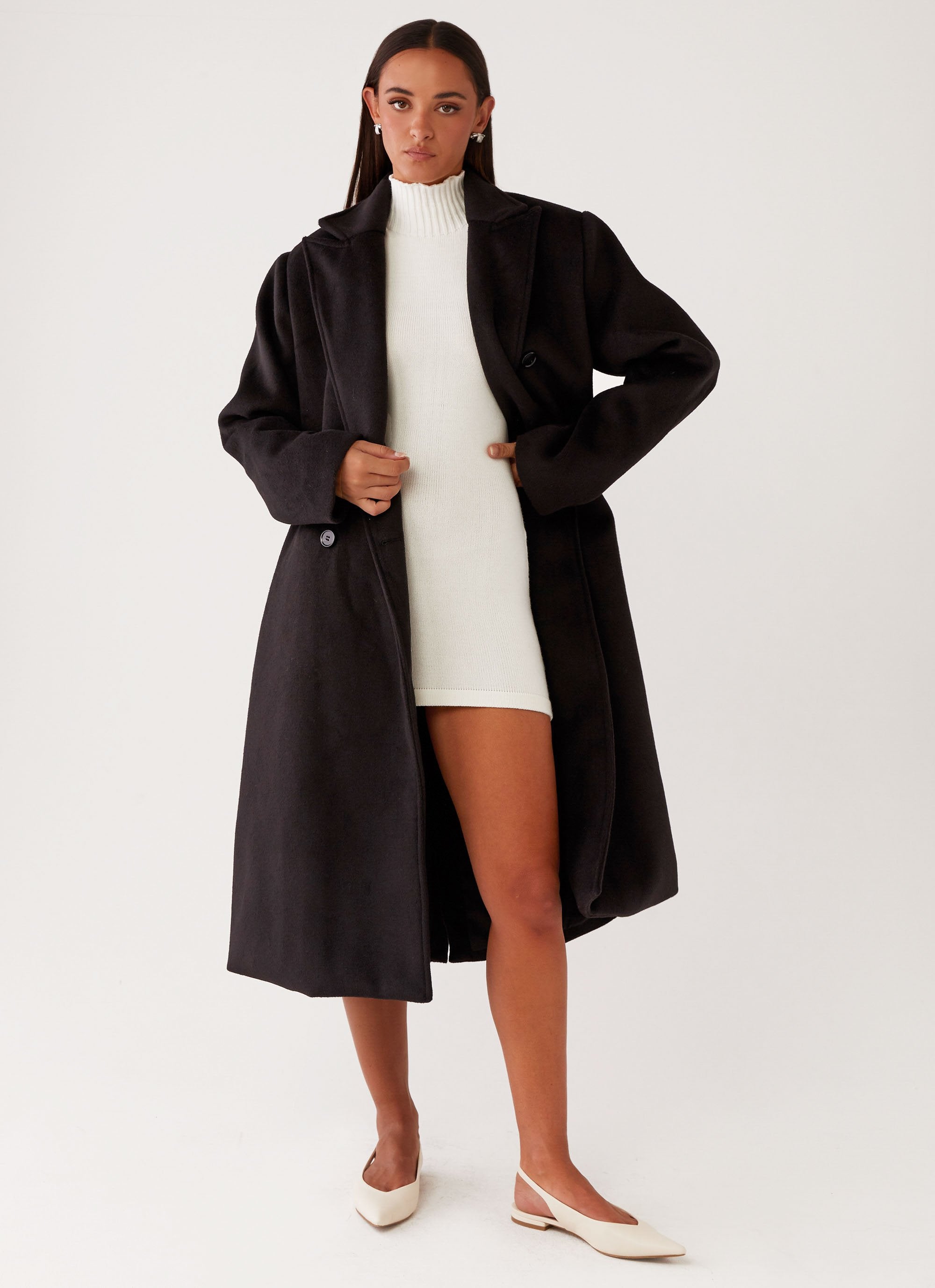 Gianni Double Breast Coat - Black-Sunny Prom. All rights reserved.