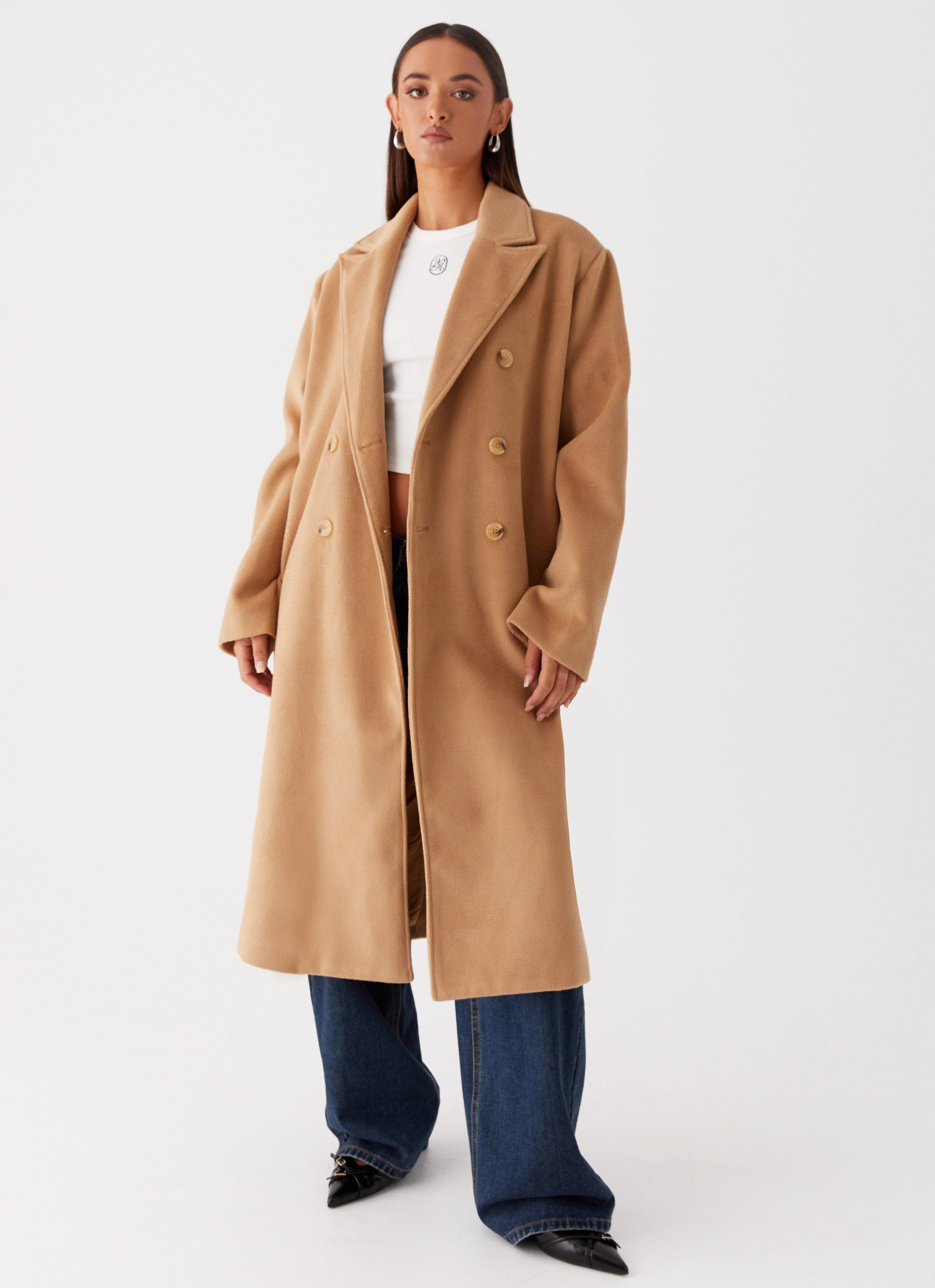Gianni Double Breast Coat - Tan-Sunny Prom. All rights reserved.