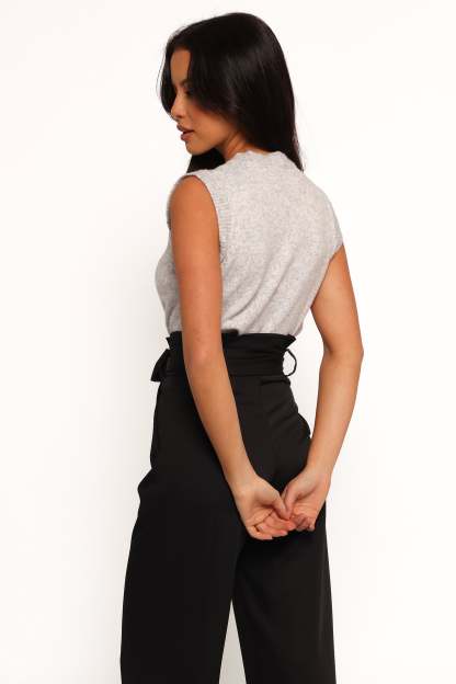 Grace Knit Vest - Grey-Sunny Prom