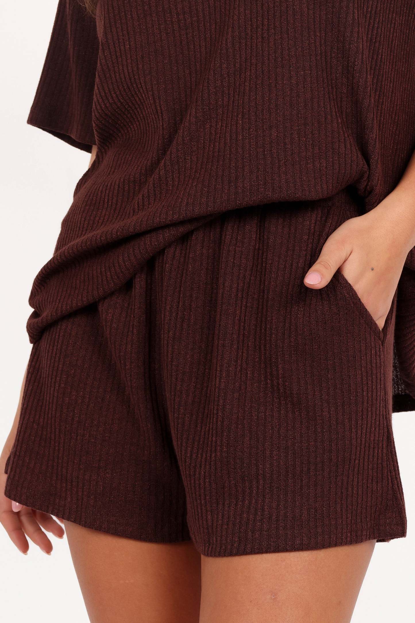 Granger Knit Short Set - Chocolate Brown-Sunny Prom