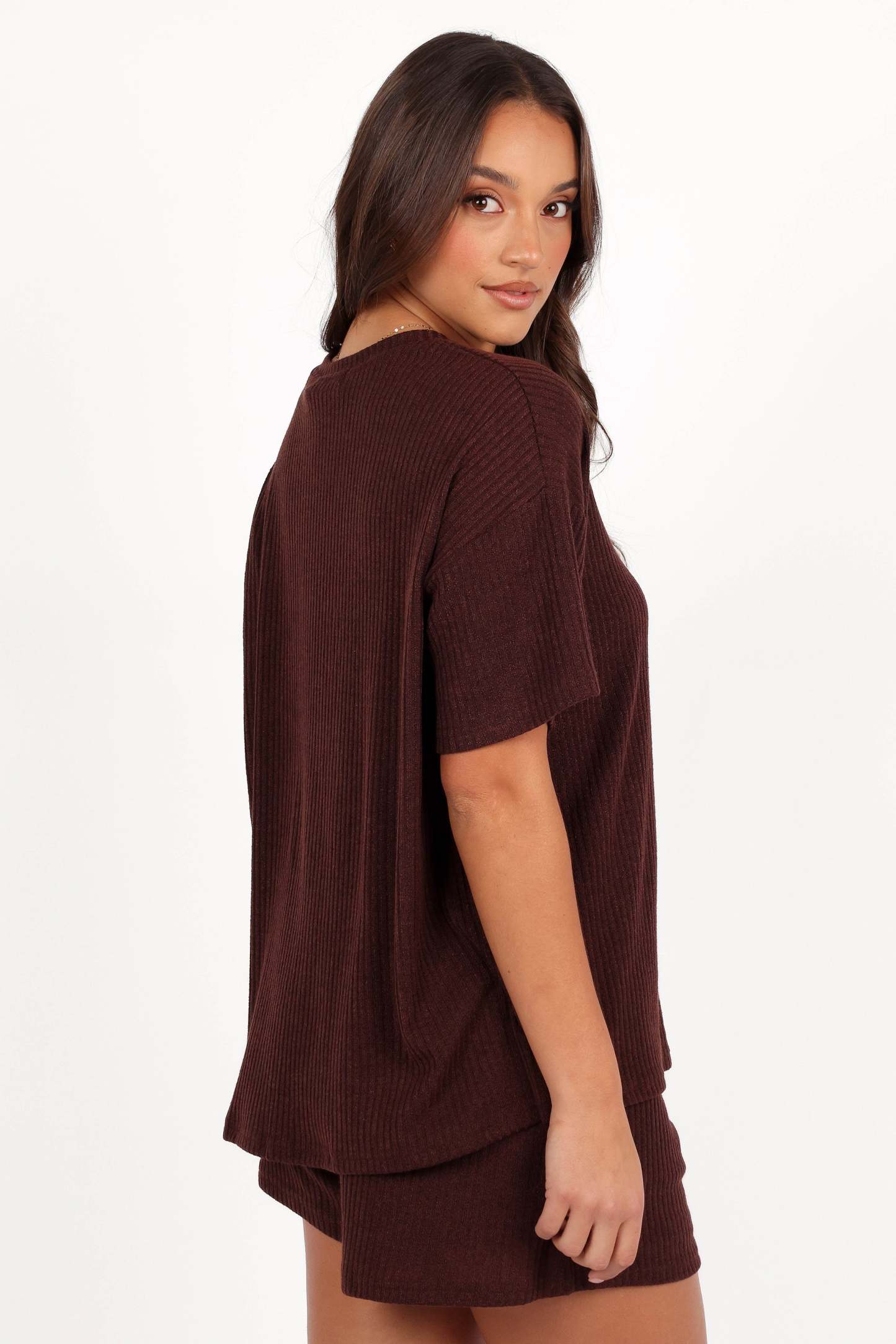 Granger Knit Short Set - Chocolate Brown-Sunny Prom
