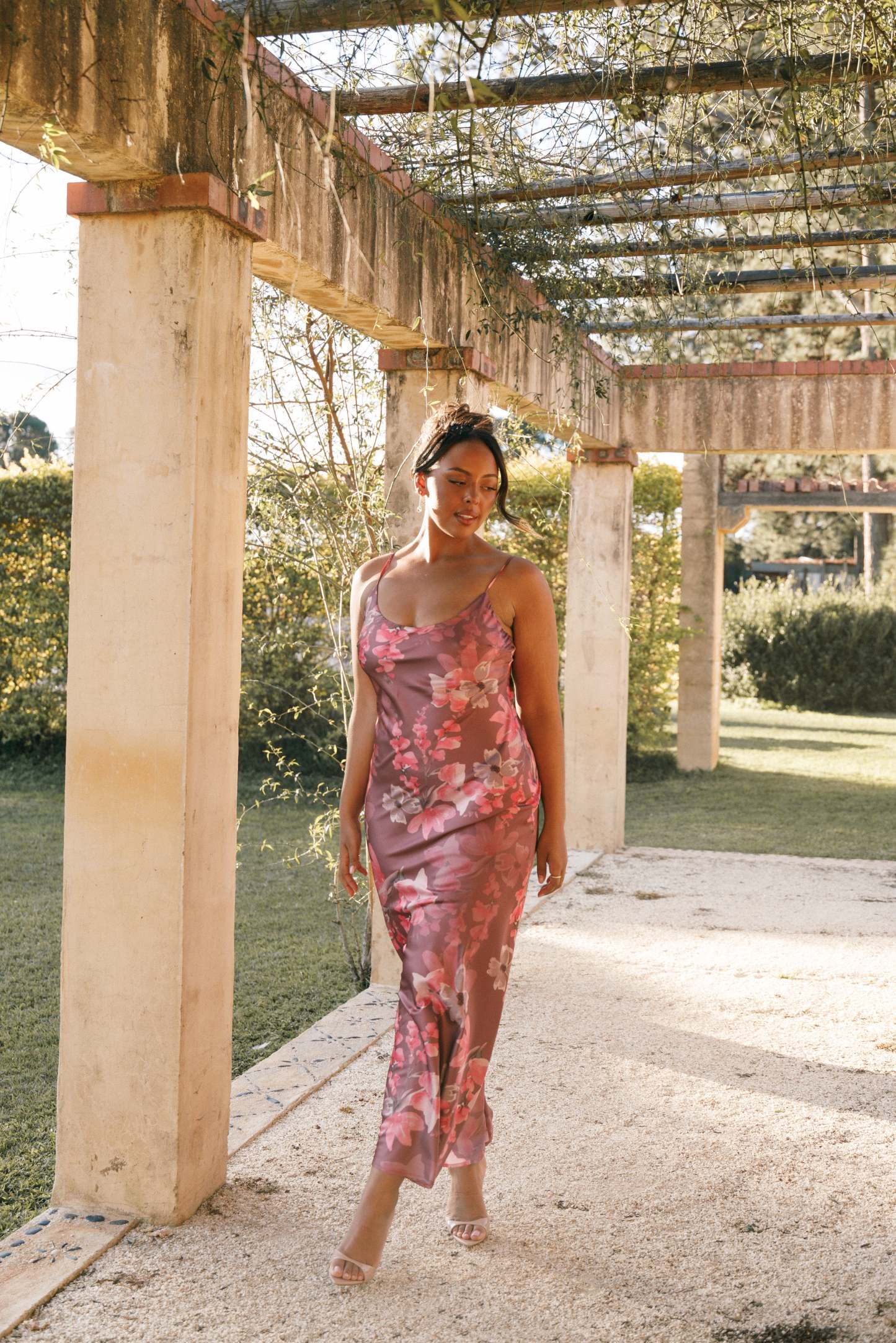 Jamie Maxi Slip Dress - Dark Rose Floral-Sunny Prom
