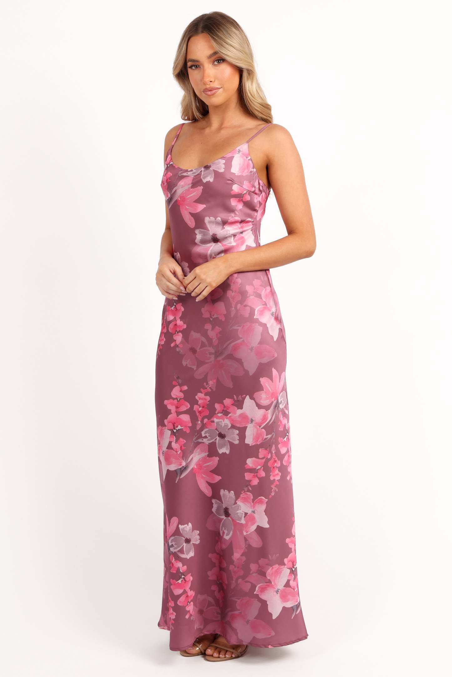 Jamie Maxi Slip Dress - Dark Rose Floral-Sunny Prom