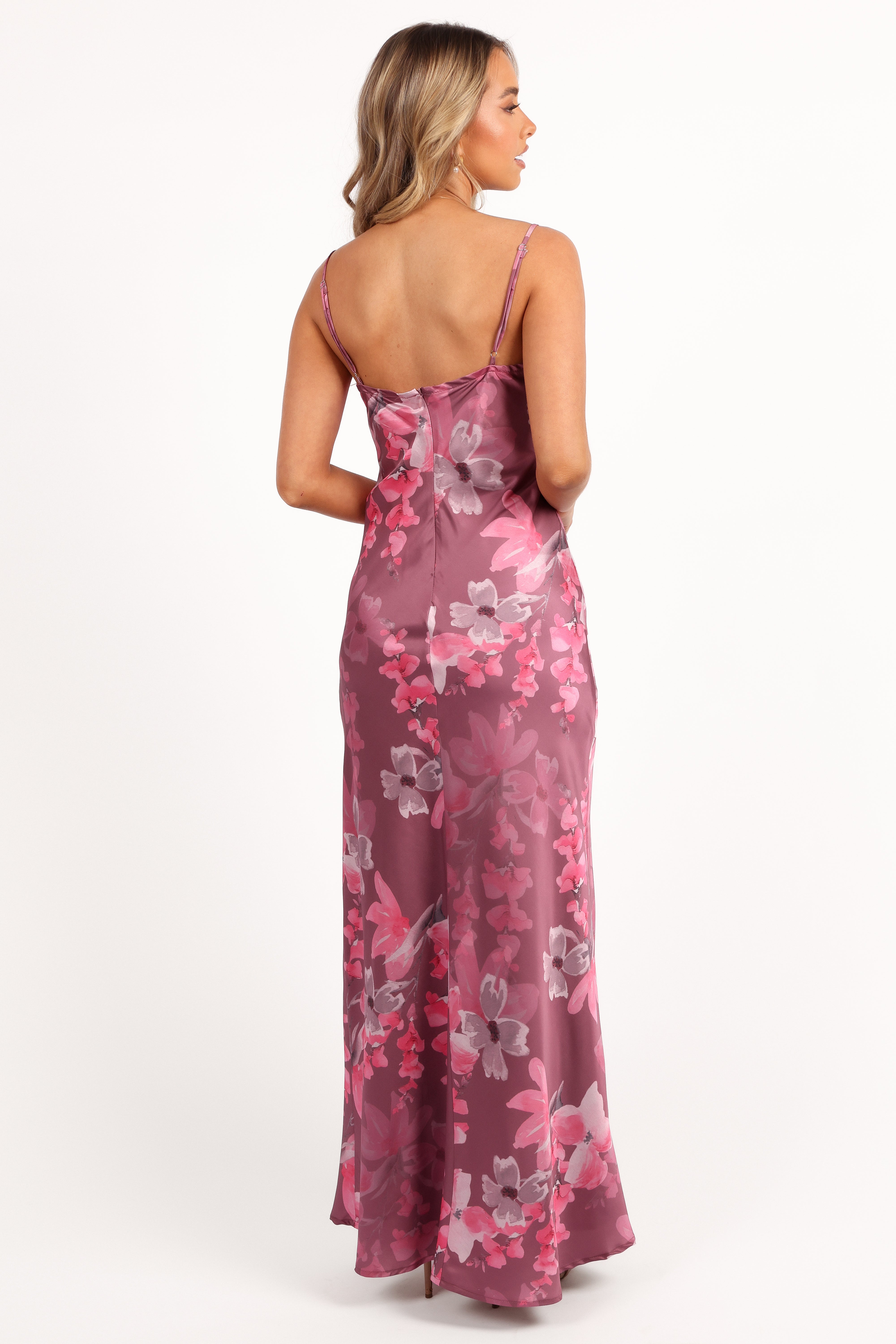 Jamie Maxi Slip Dress - Dark Rose Floral-Sunny Prom