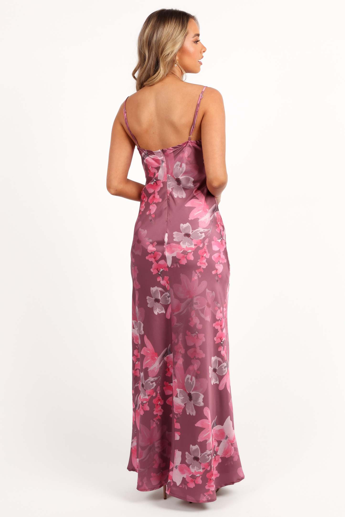 Jamie Maxi Slip Dress - Dark Rose Floral-Sunny Prom