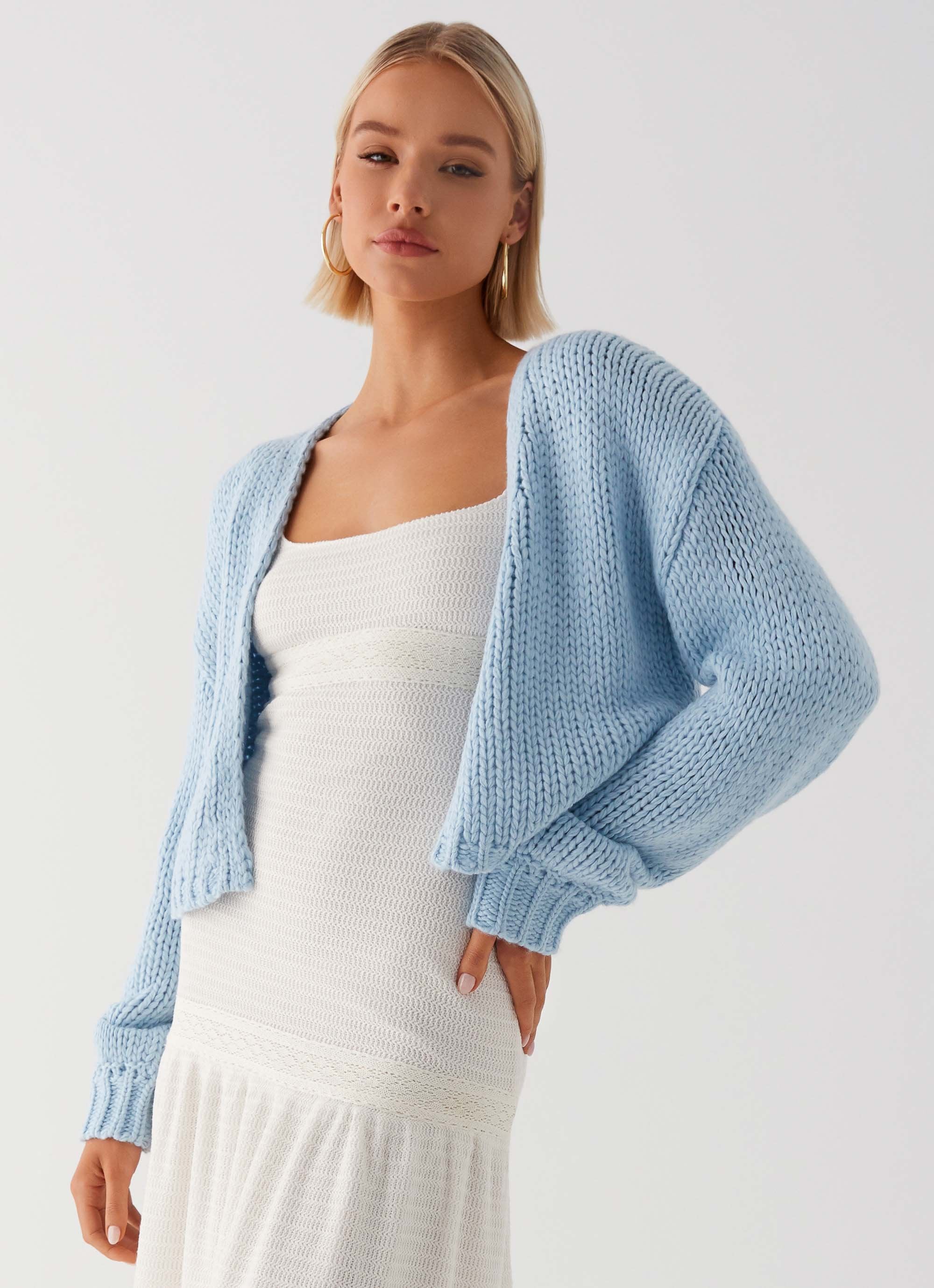 Jasleen Knit Cardigan - Blue-Sunny Prom. All rights reserved.