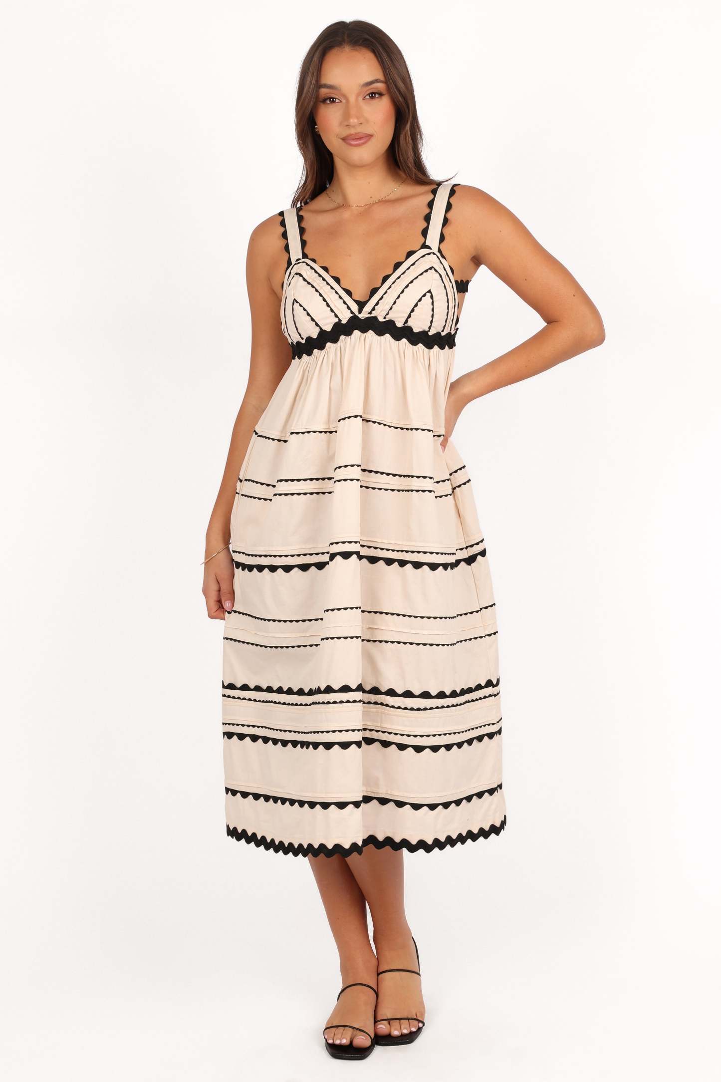 Jeanie Midi Dress - Natural-Sunny Prom