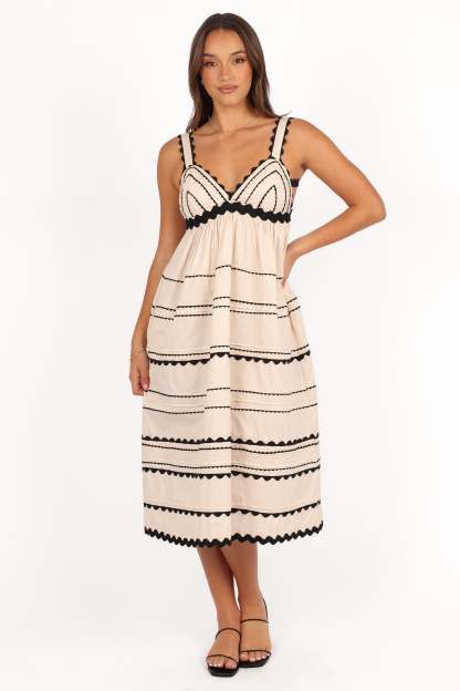 Jeanie Midi Dress - Natural-Sunny Prom