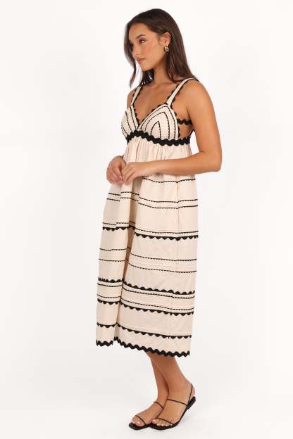 Jeanie Midi Dress - Natural-Sunny Prom