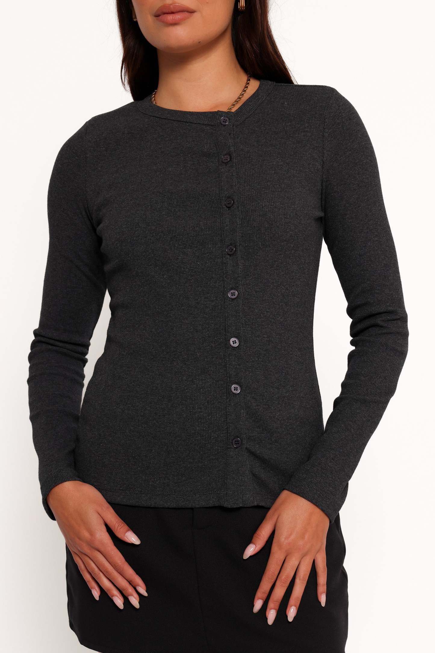 Jessa Knit Top - Charcoal-Sunny Prom