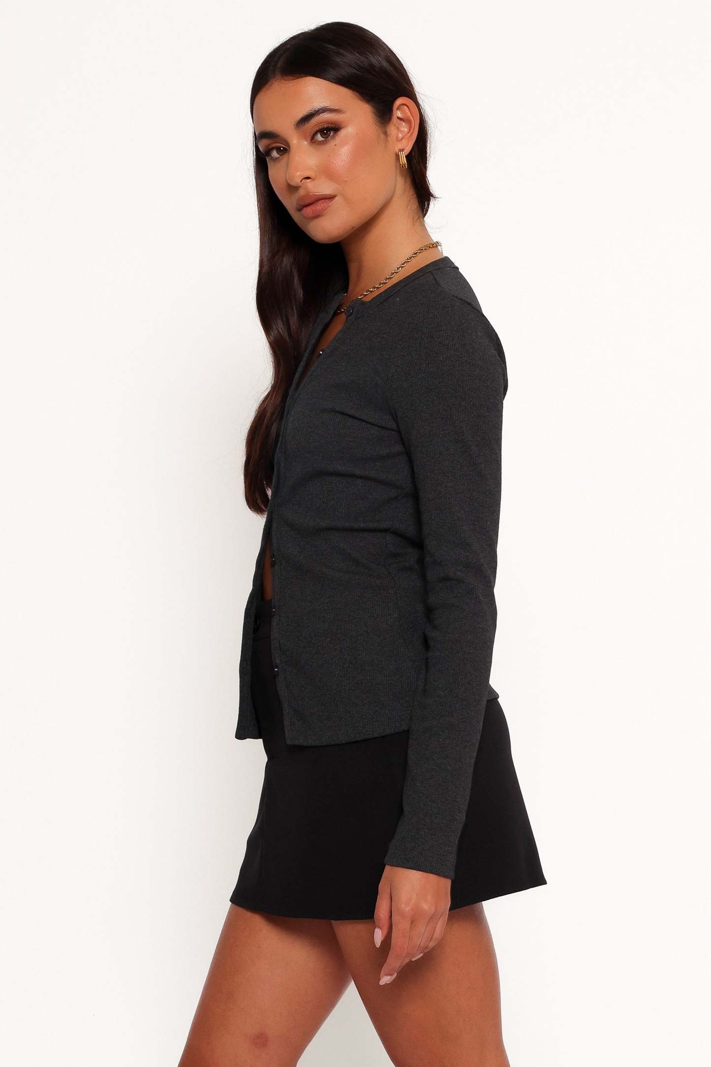 Jessa Knit Top - Charcoal-Sunny Prom