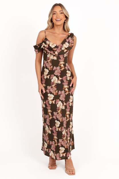 Kamryn Midi Dress - Olive Floral-Sunny Prom
