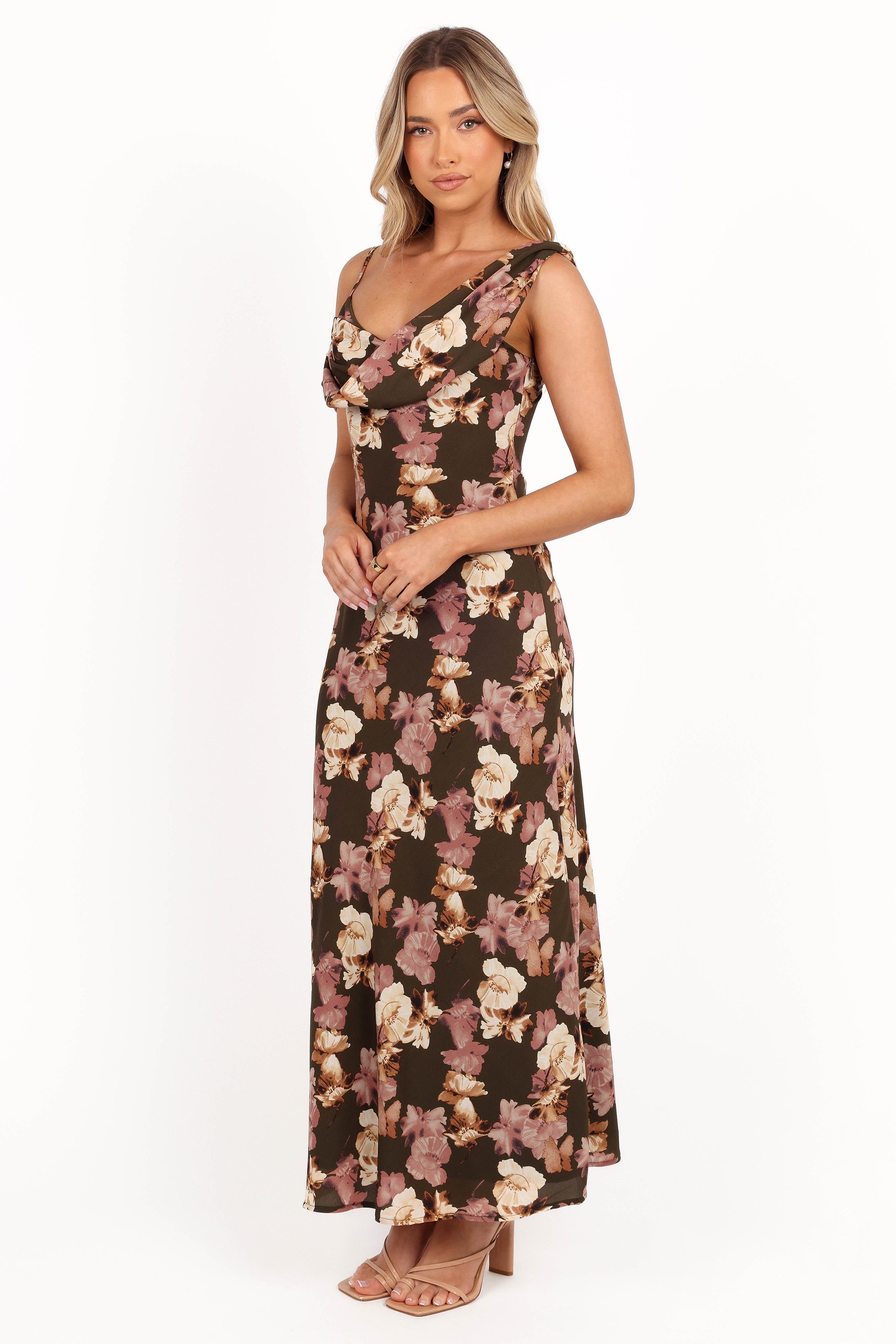 Kamryn Midi Dress - Olive Floral-Sunny Prom