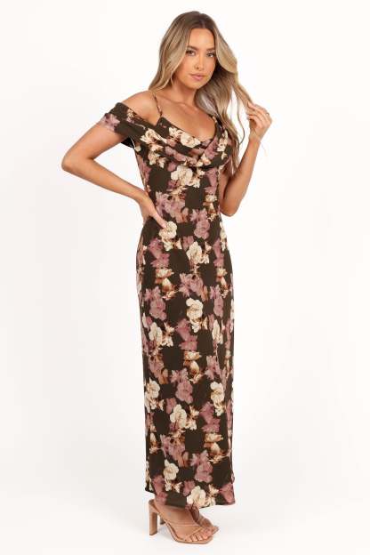 Kamryn Midi Dress - Olive Floral-Sunny Prom