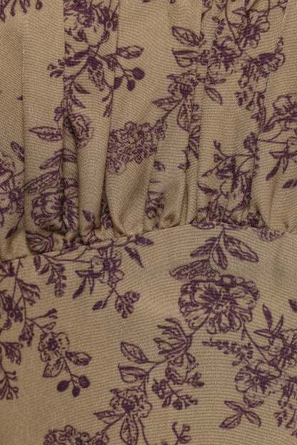 Karie Midi Dress - Olive/Dark Purple-Sunny Prom