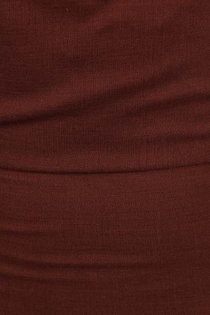 Kassie Off Shoulder Dress - Chocolate Brown-Sunny Prom
