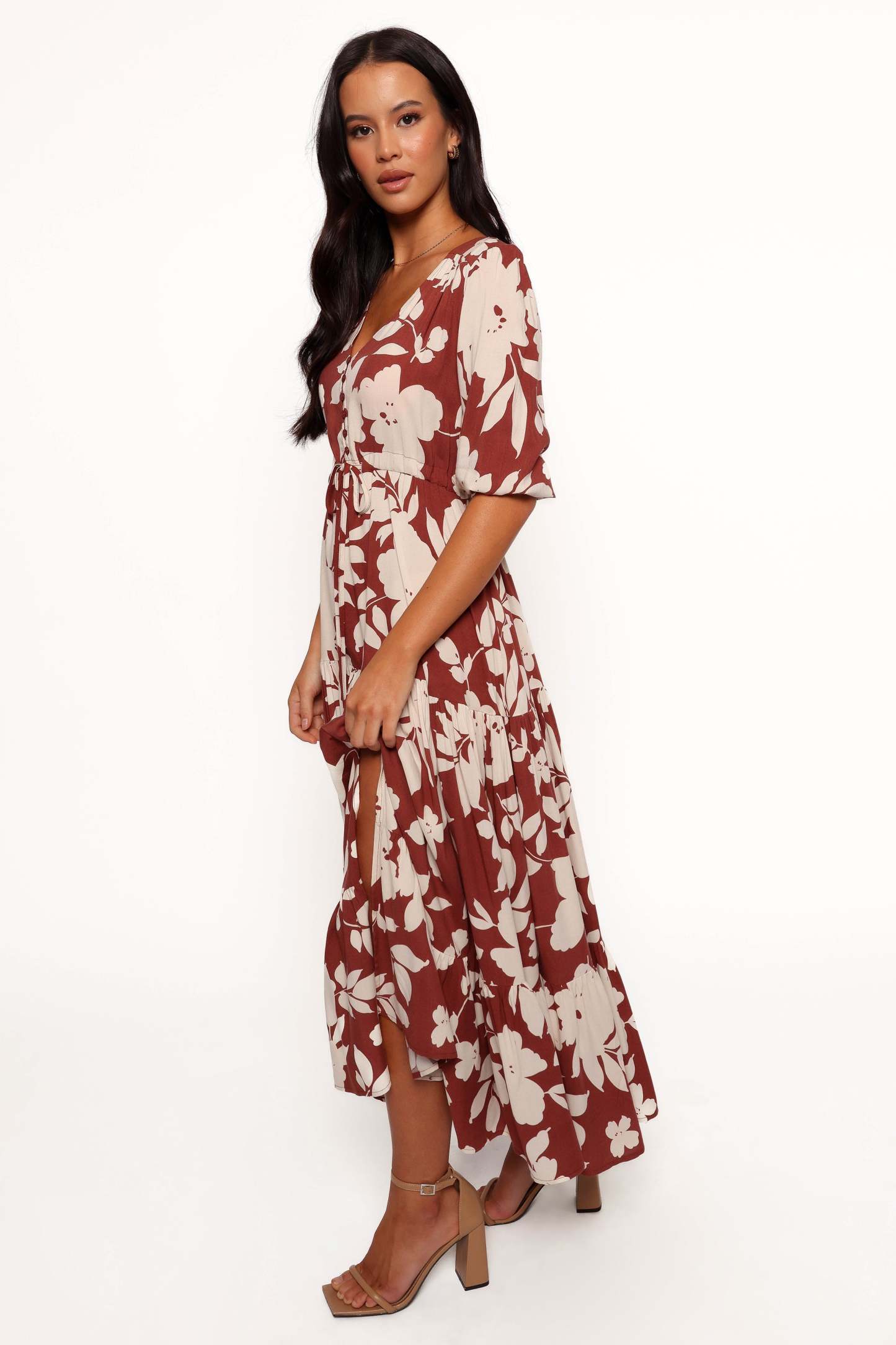 Kelda Dress - Rust Floral-Sunny Prom