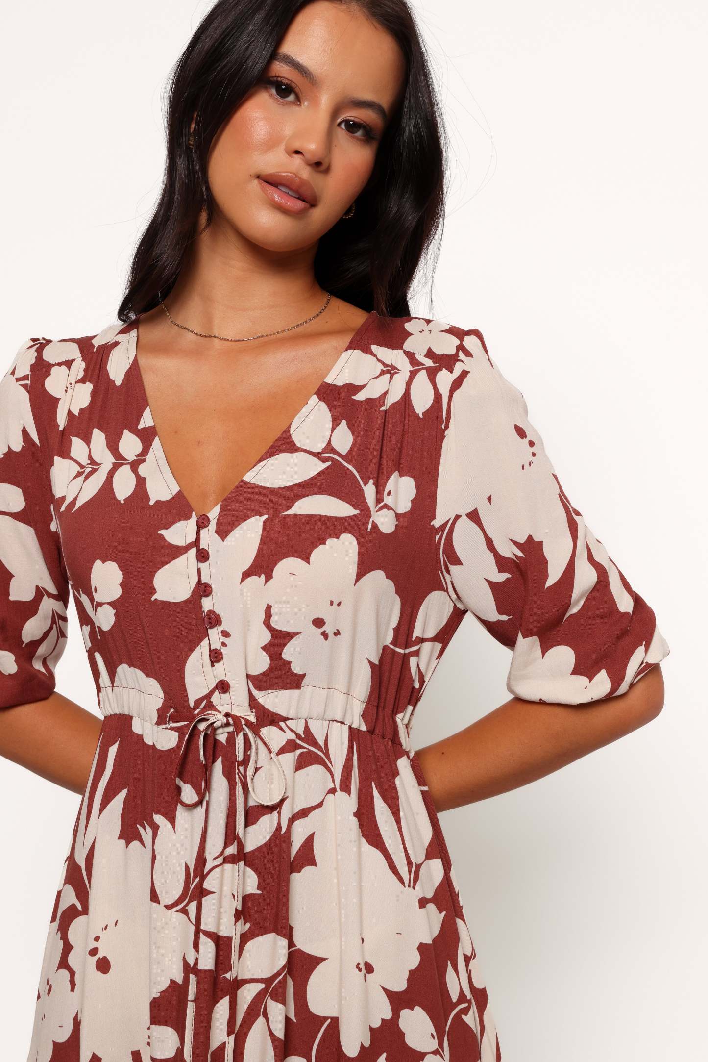Kelda Dress - Rust Floral-Sunny Prom
