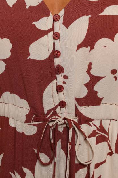 Kelda Dress - Rust Floral-Sunny Prom
