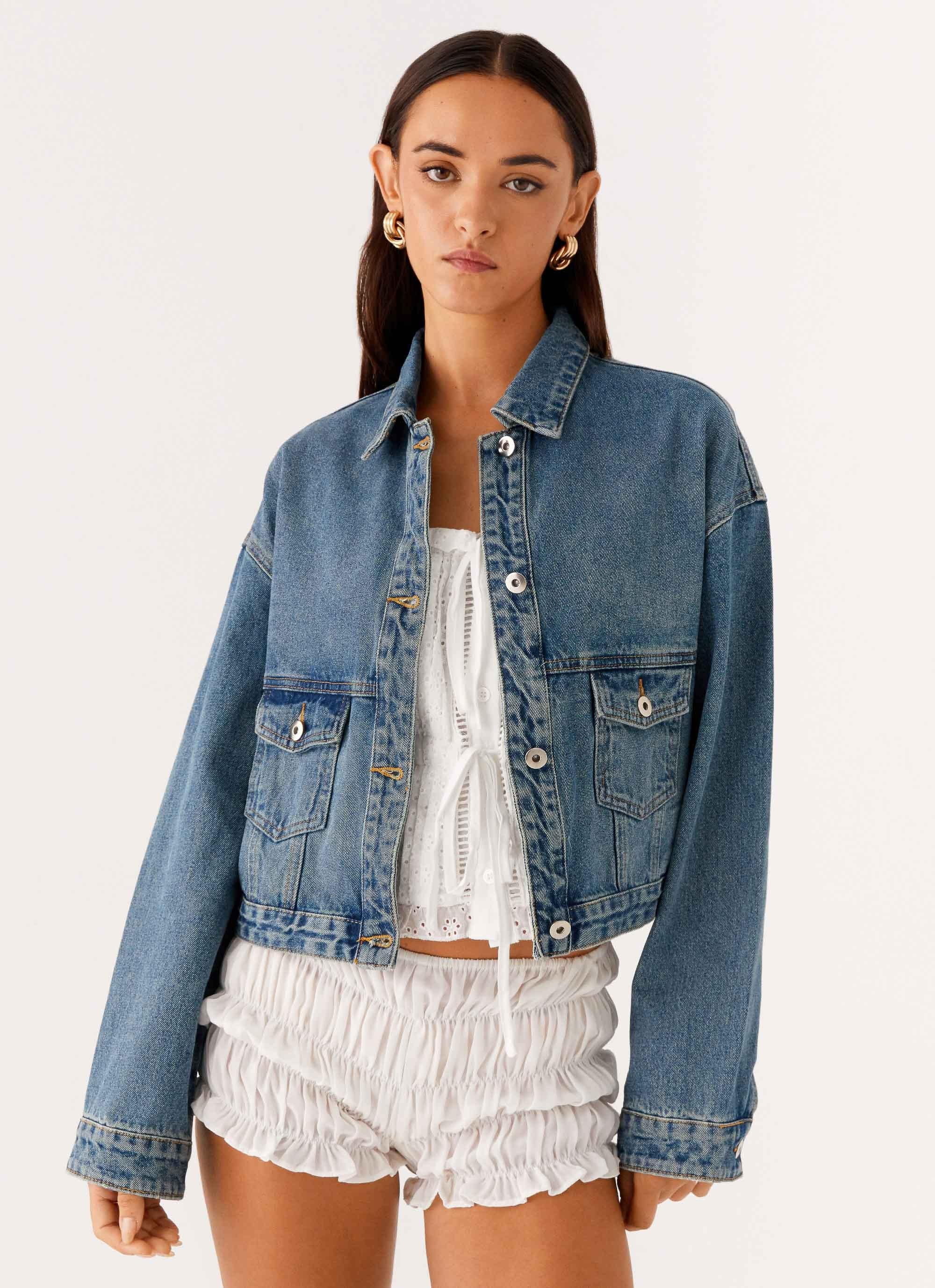 Kristy Oversized Denim Jacket - Blue-Sunny Prom. All rights reserved.