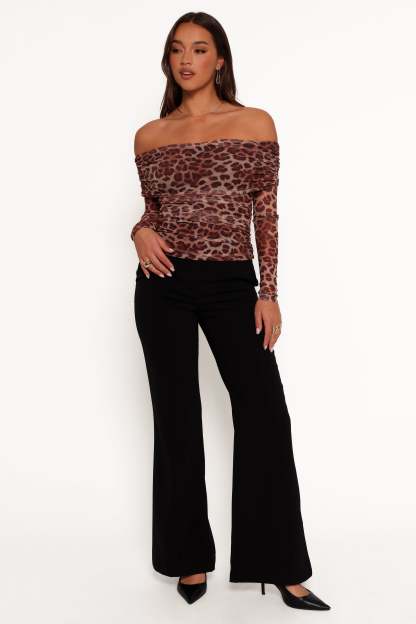 Koa Off Shoulder Top - Leopard-Sunny Prom