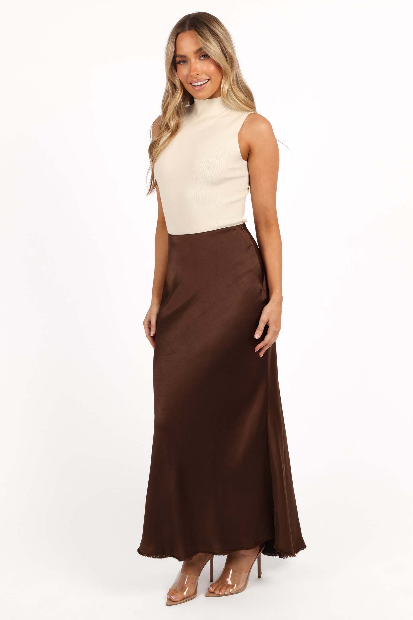 Kora Midi Skirt - Brown-Sunny Prom
