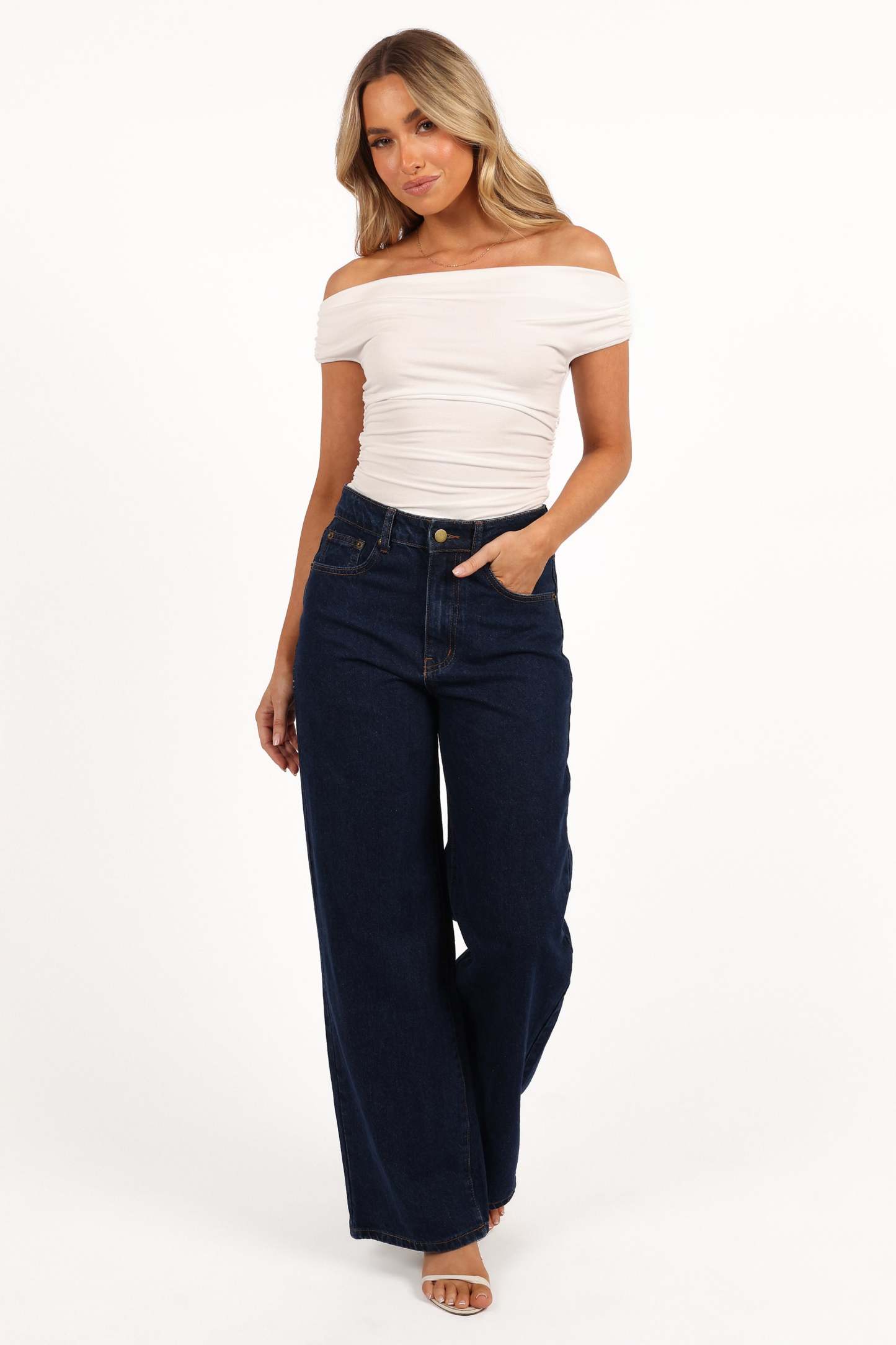 Lanna Off Shoulder Top - White-Sunny Prom