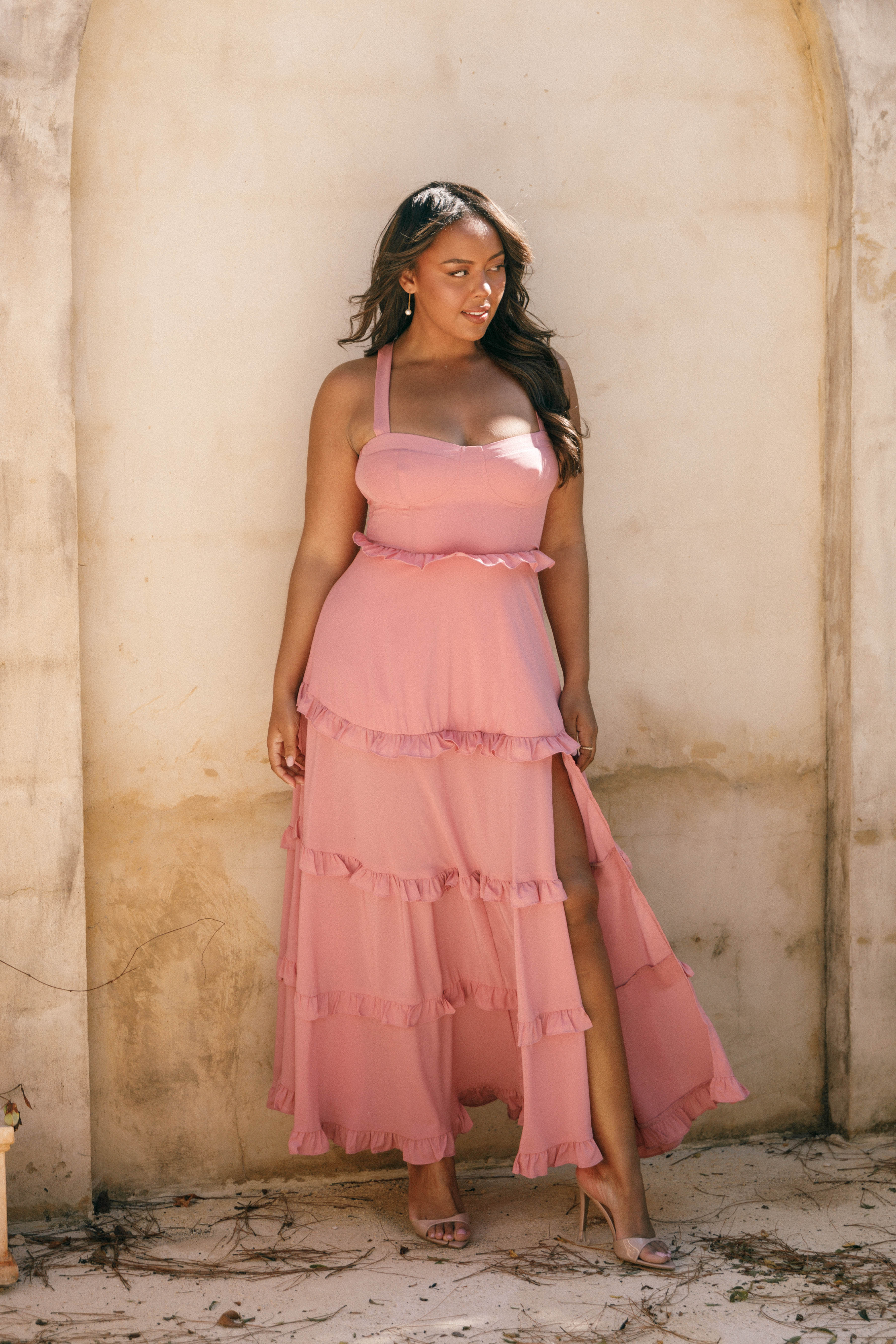 Lillee Tiered Maxi Dress - Mauve-Sunny Prom