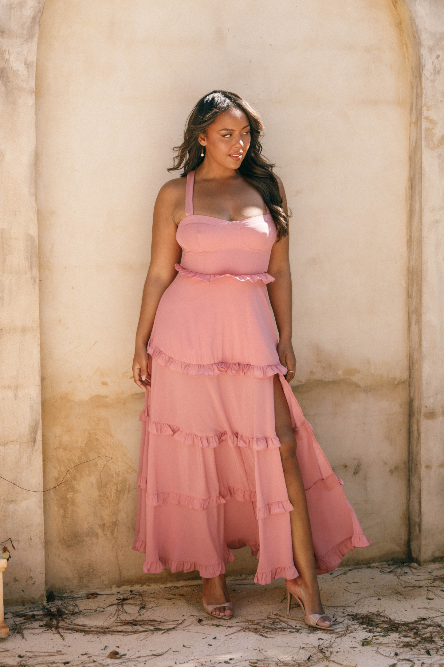 Lillee Tiered Maxi Dress - Mauve-Sunny Prom