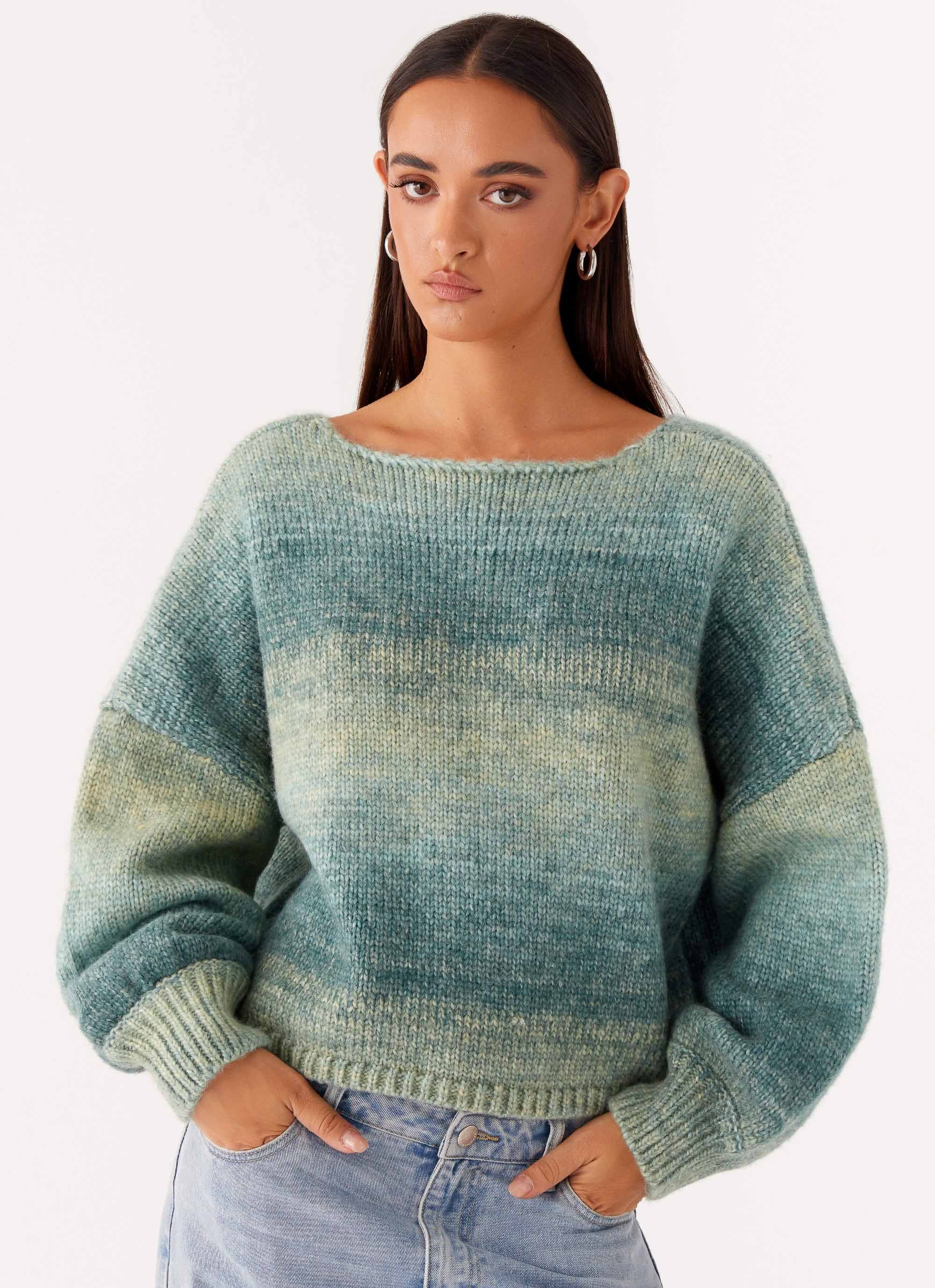 Lynne Oversized Jumper - Green Ombre-Sunny Prom. All rights reserved.