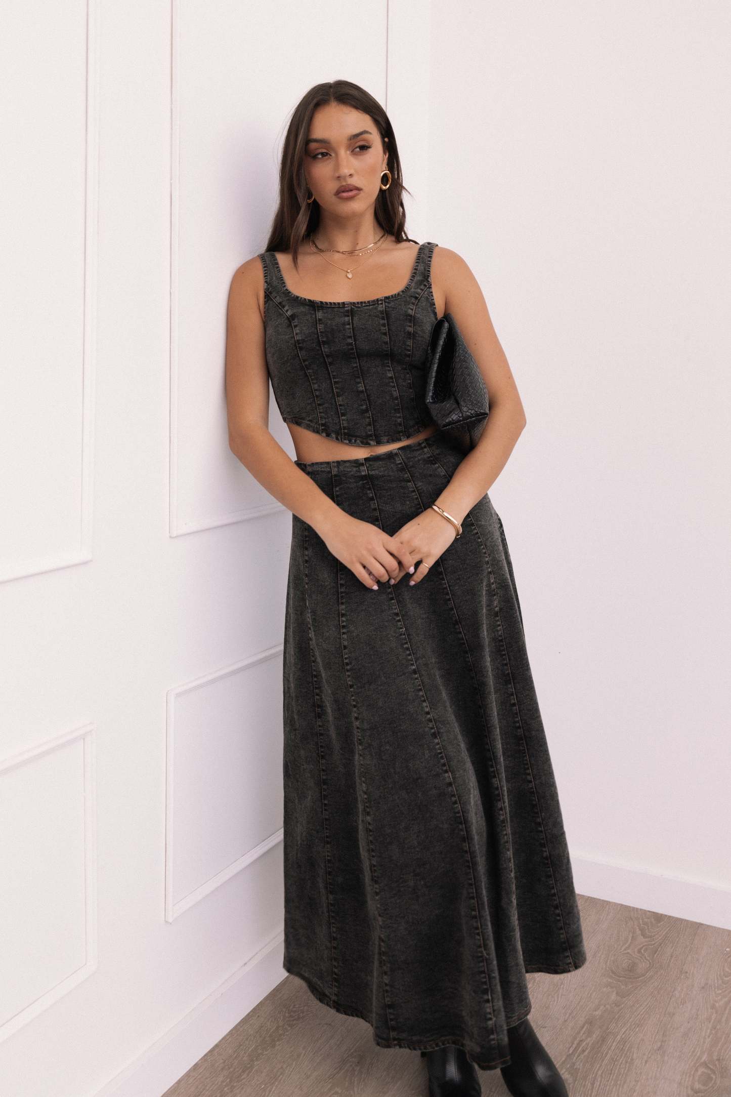 Mara Midi Skirt - Black-Sunny Prom