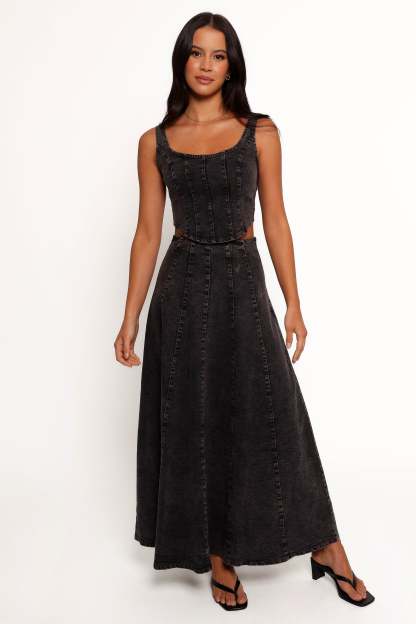 Mara Midi Skirt - Black-Sunny Prom