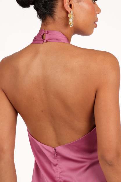 Mila Halterneck Maxi Dress - Dark Rose-Sunny Prom