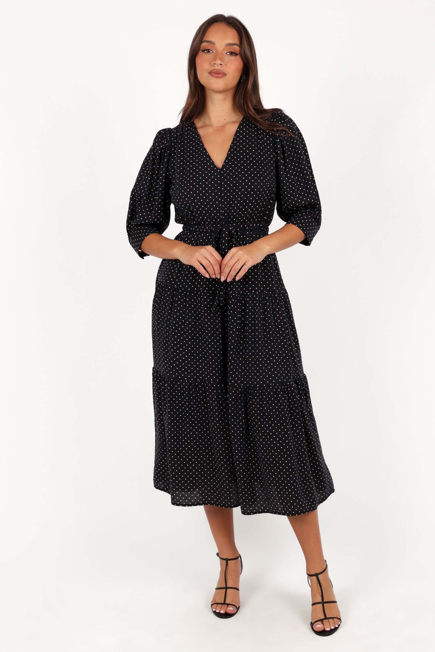 Moscow Midi Dress - Black Polka Dot-Sunny Prom