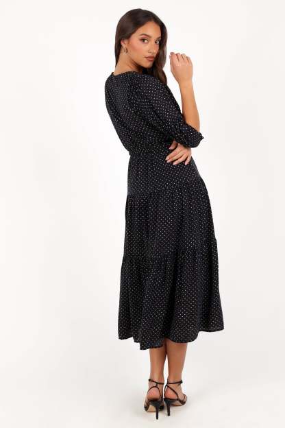 Moscow Midi Dress - Black Polka Dot-Sunny Prom