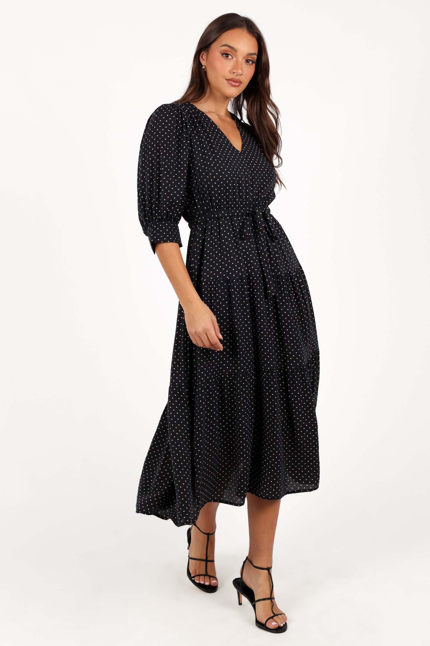 Moscow Midi Dress - Black Polka Dot-Sunny Prom