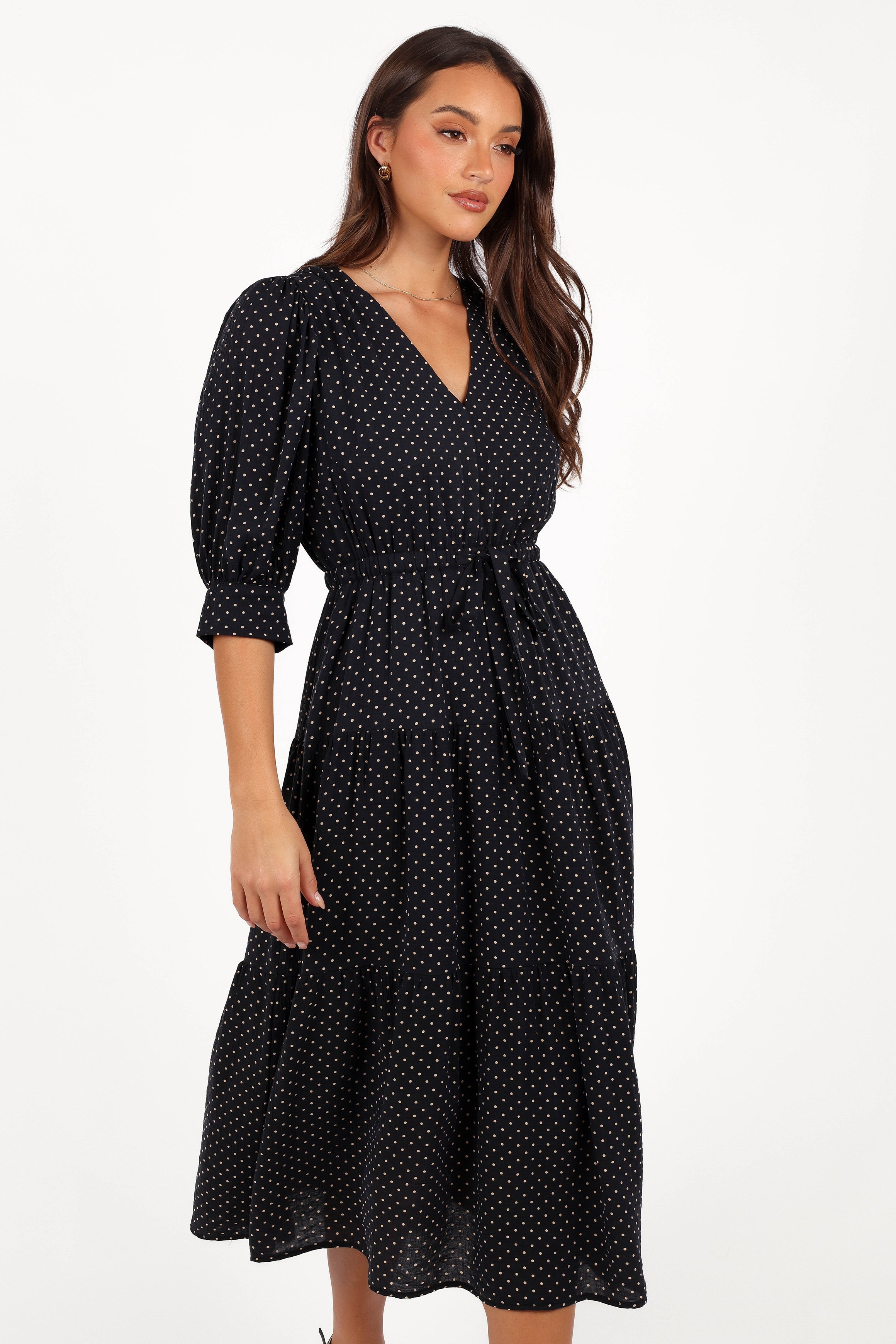 Moscow Midi Dress - Black Polka Dot-Sunny Prom