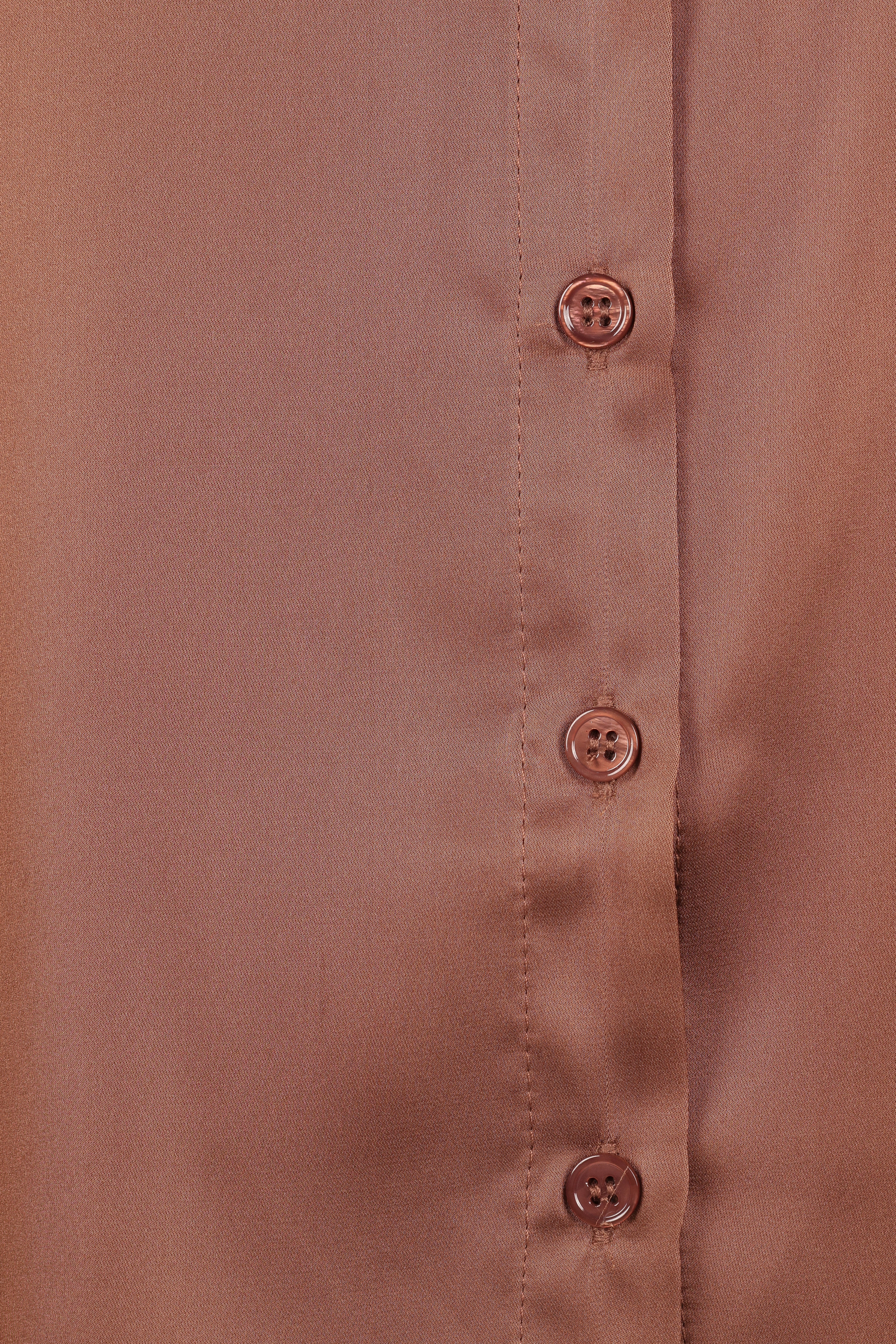 Narissa Satin Shirt - Banksia Brown-Sunny Prom
