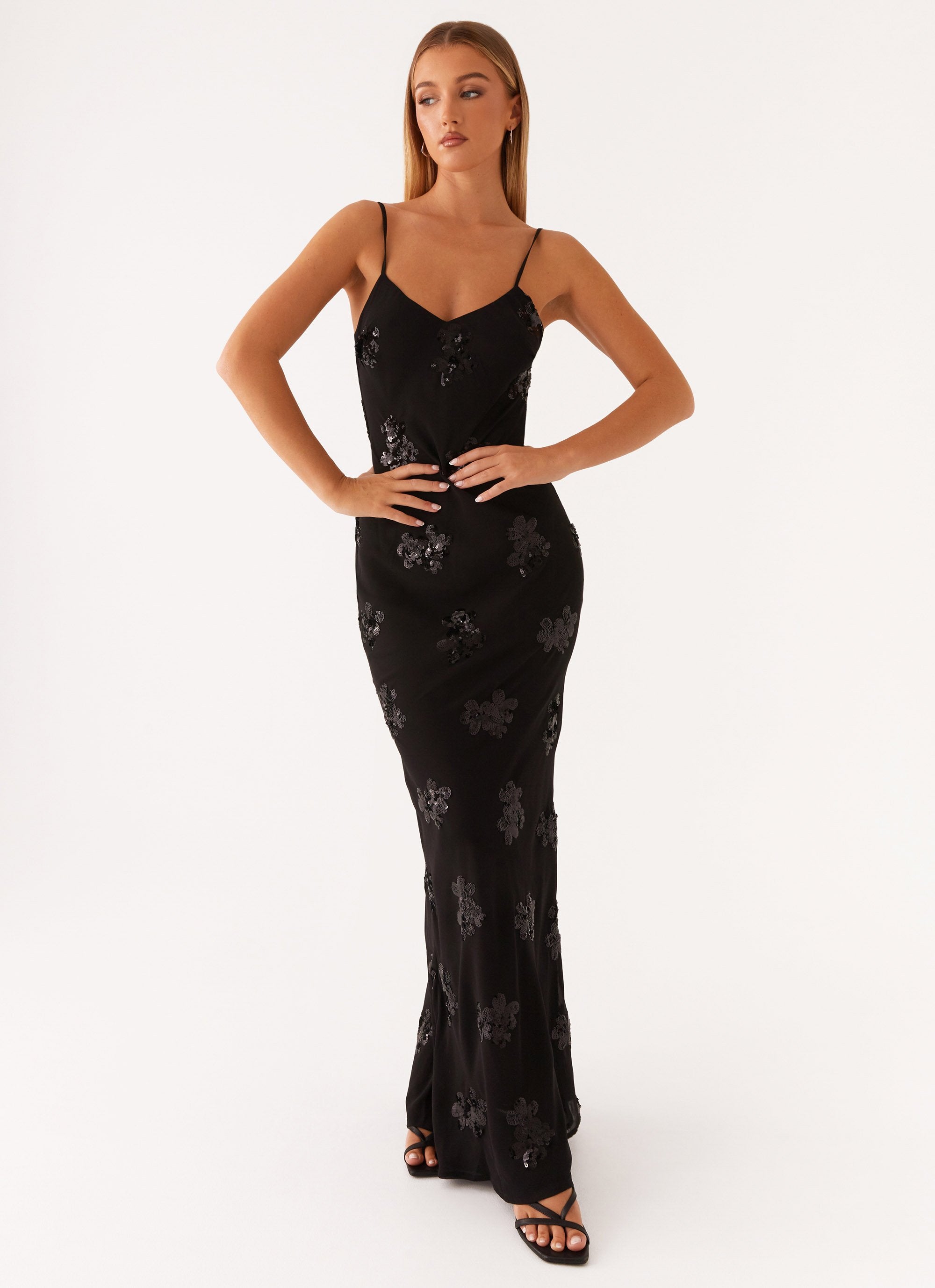 Need You Sequin Maxi Dress - Black-Sunny Prom. All rights reserved.