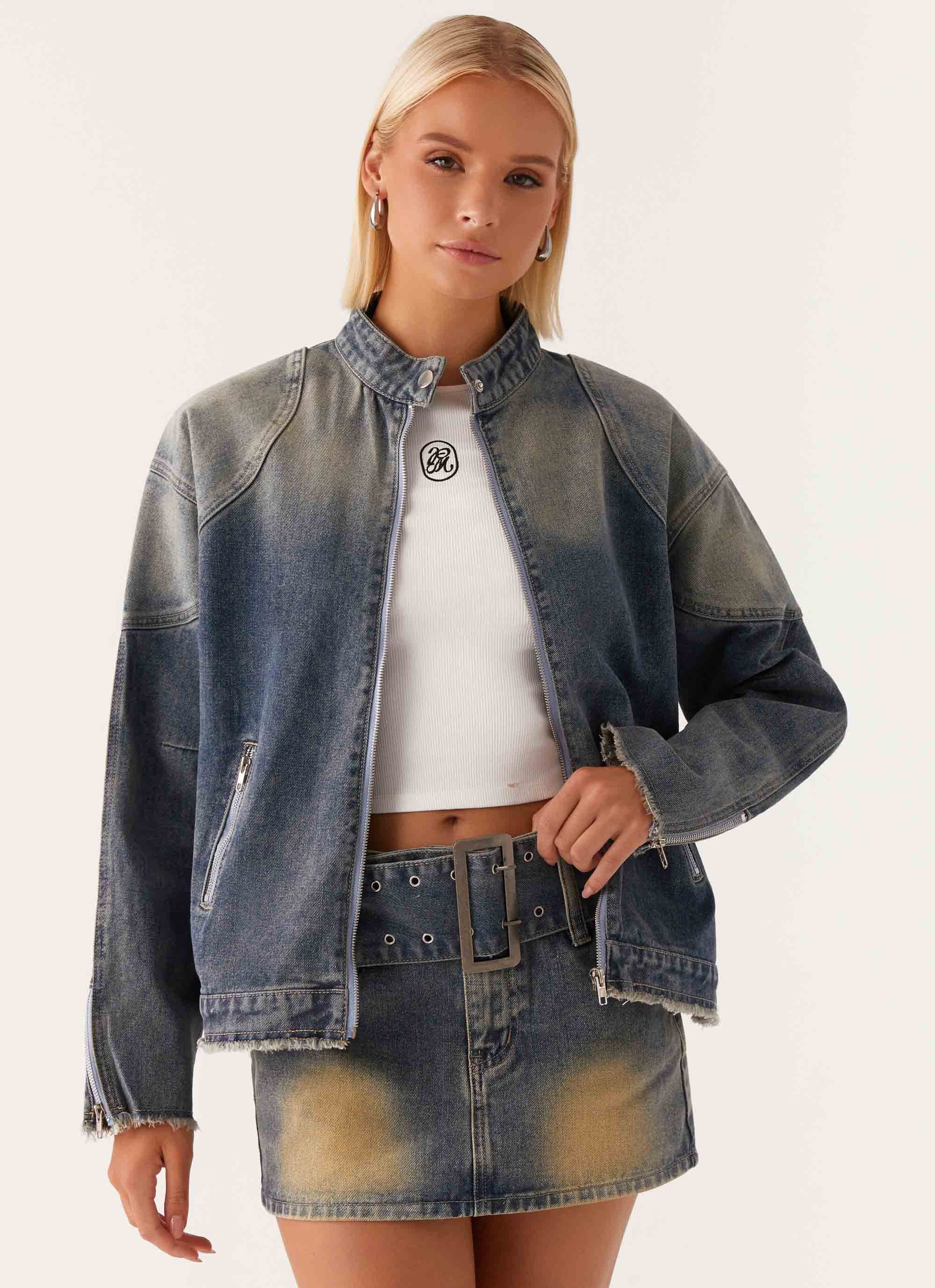 Not Like Us Denim Jacket - Vintage-Sunny Prom. All rights reserved.