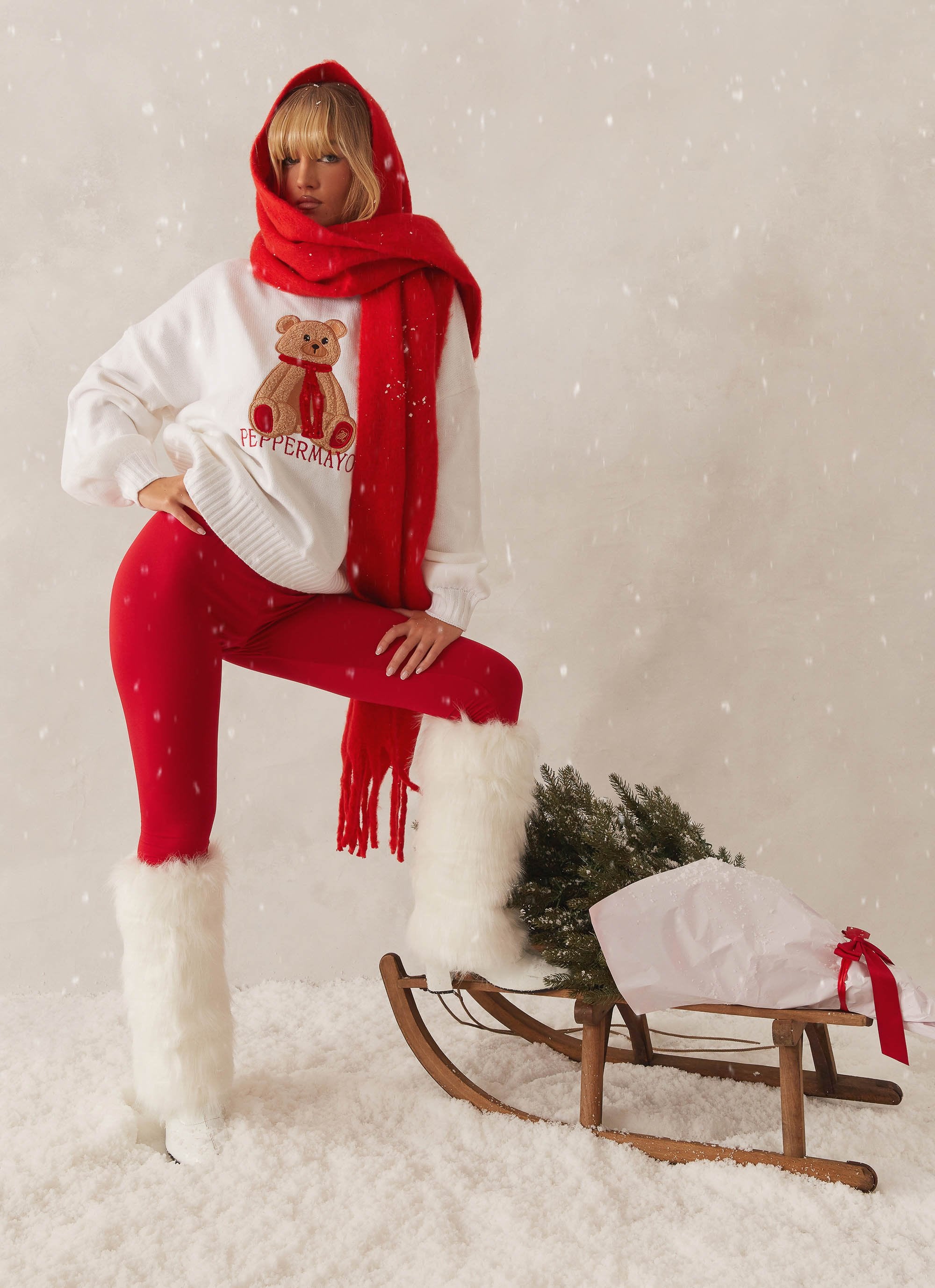 Paddington Oversized Knit Sweater - Ivory-Sunny Prom. All rights reserved.