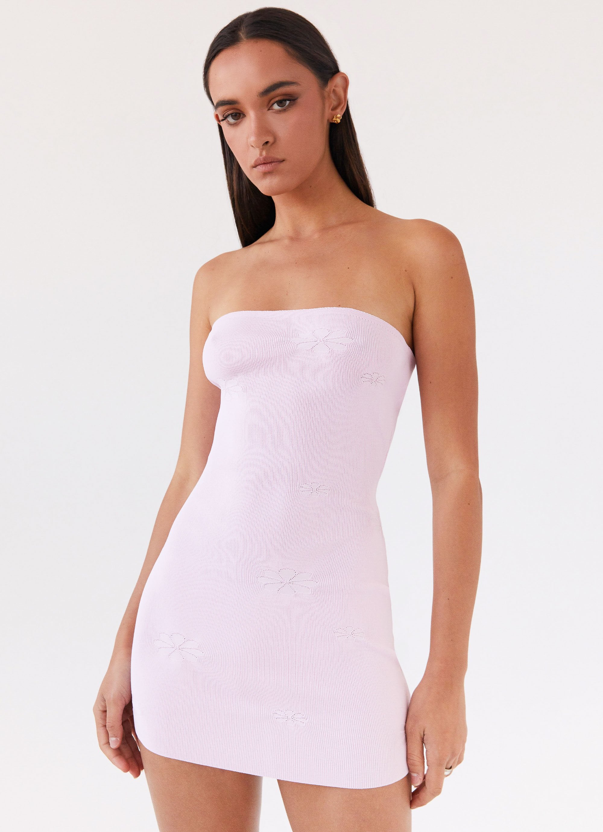 Ashton Strapless Knit Mini Dress - Pink-Sunny Prom. All rights reserved.
