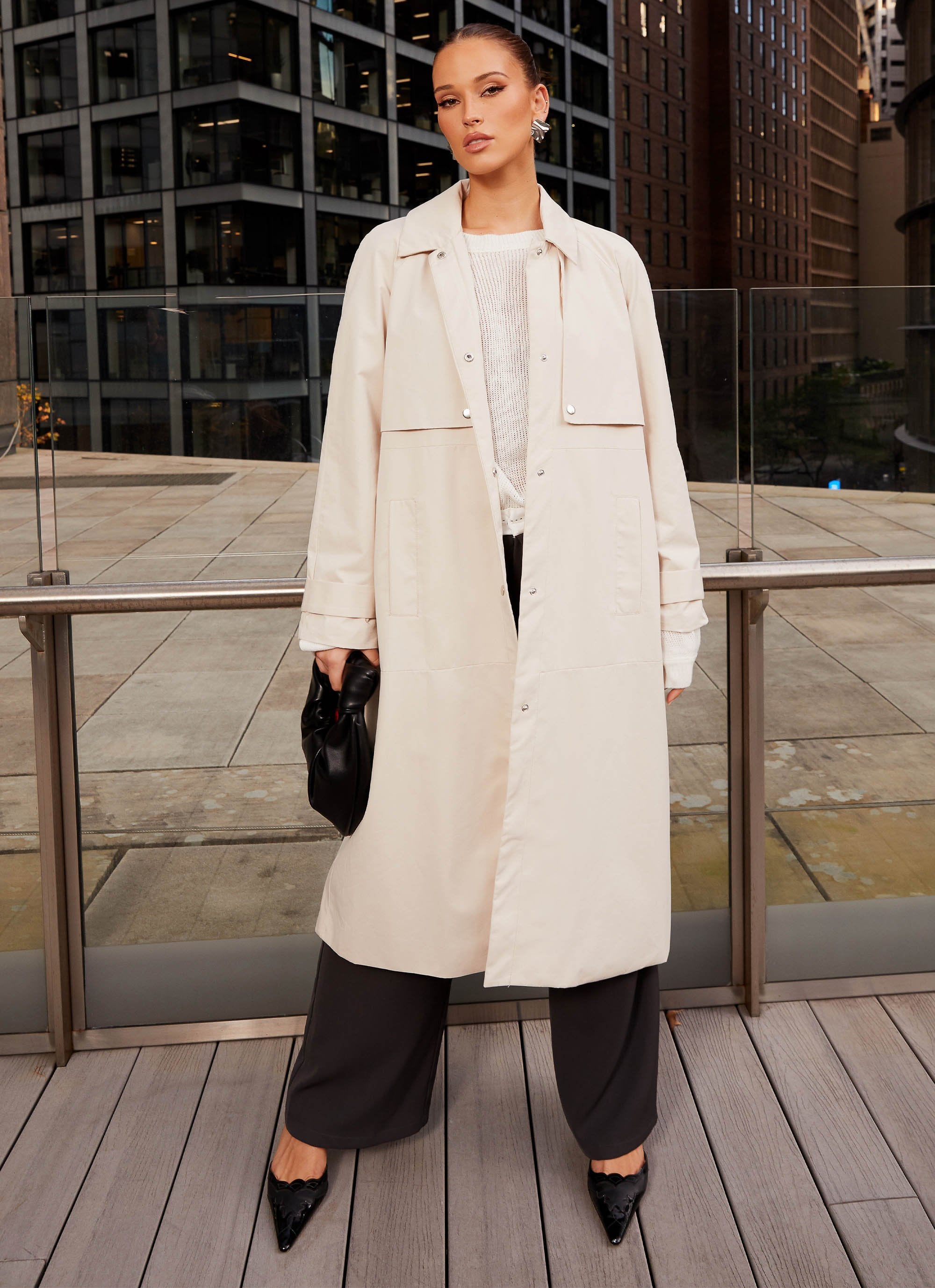 Fill The Void Oversized Trench Coat - Ivory-Sunny Prom. All rights reserved.