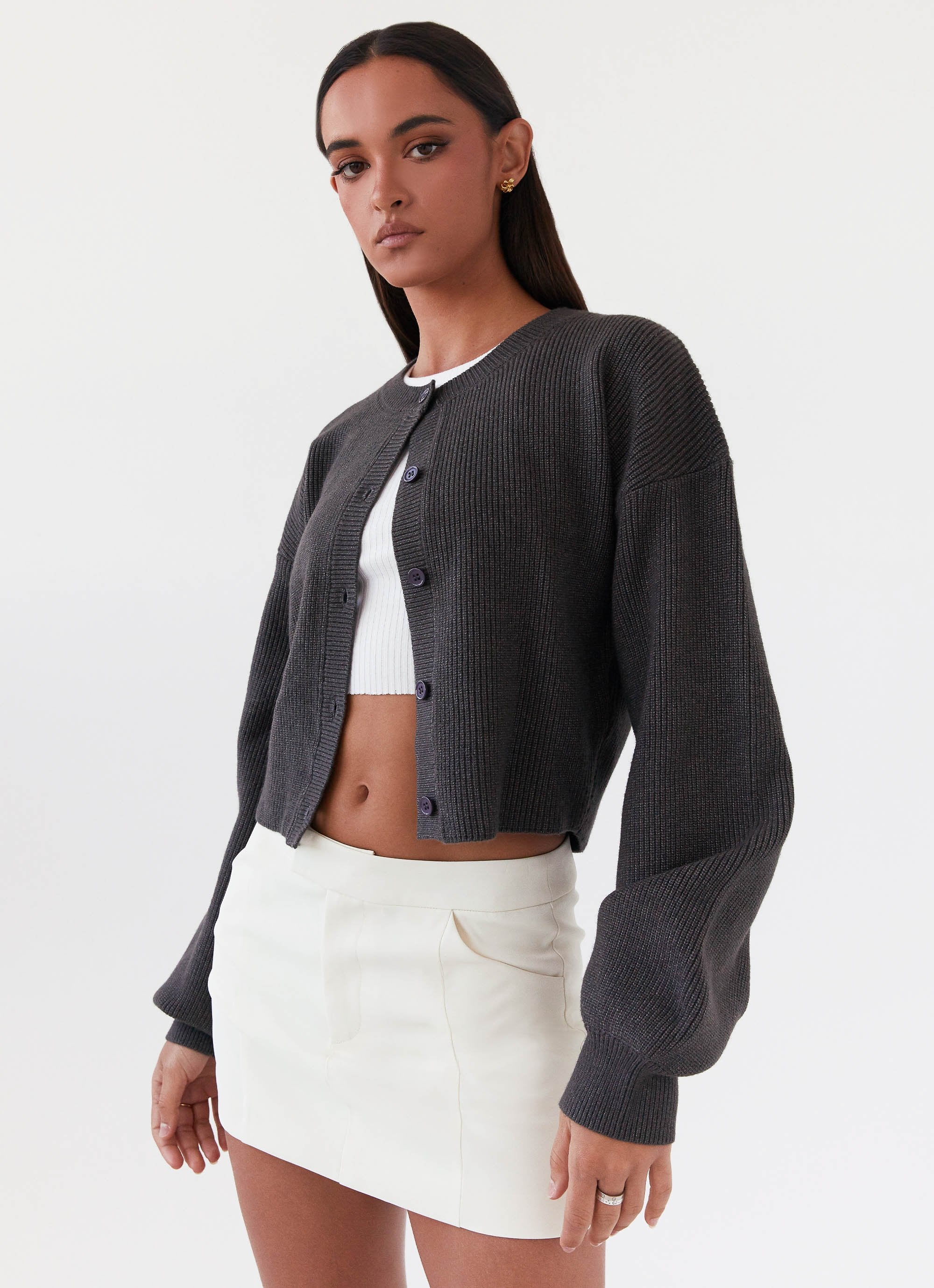 Daphne Knit Cardigan - Charcoal-Sunny Prom. All rights reserved.