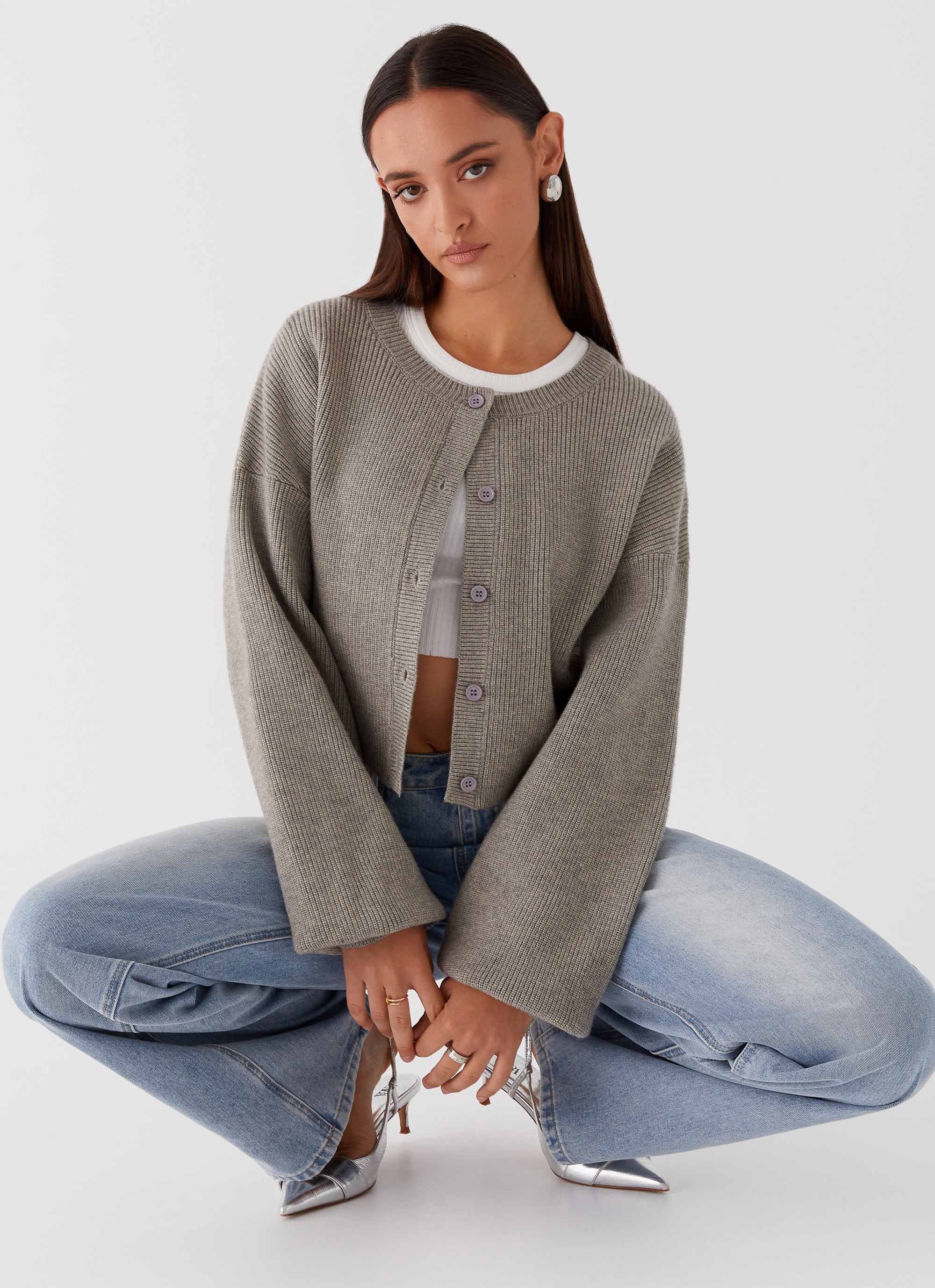 Daphne Knit Cardigan - Light Grey-Sunny Prom. All rights reserved.