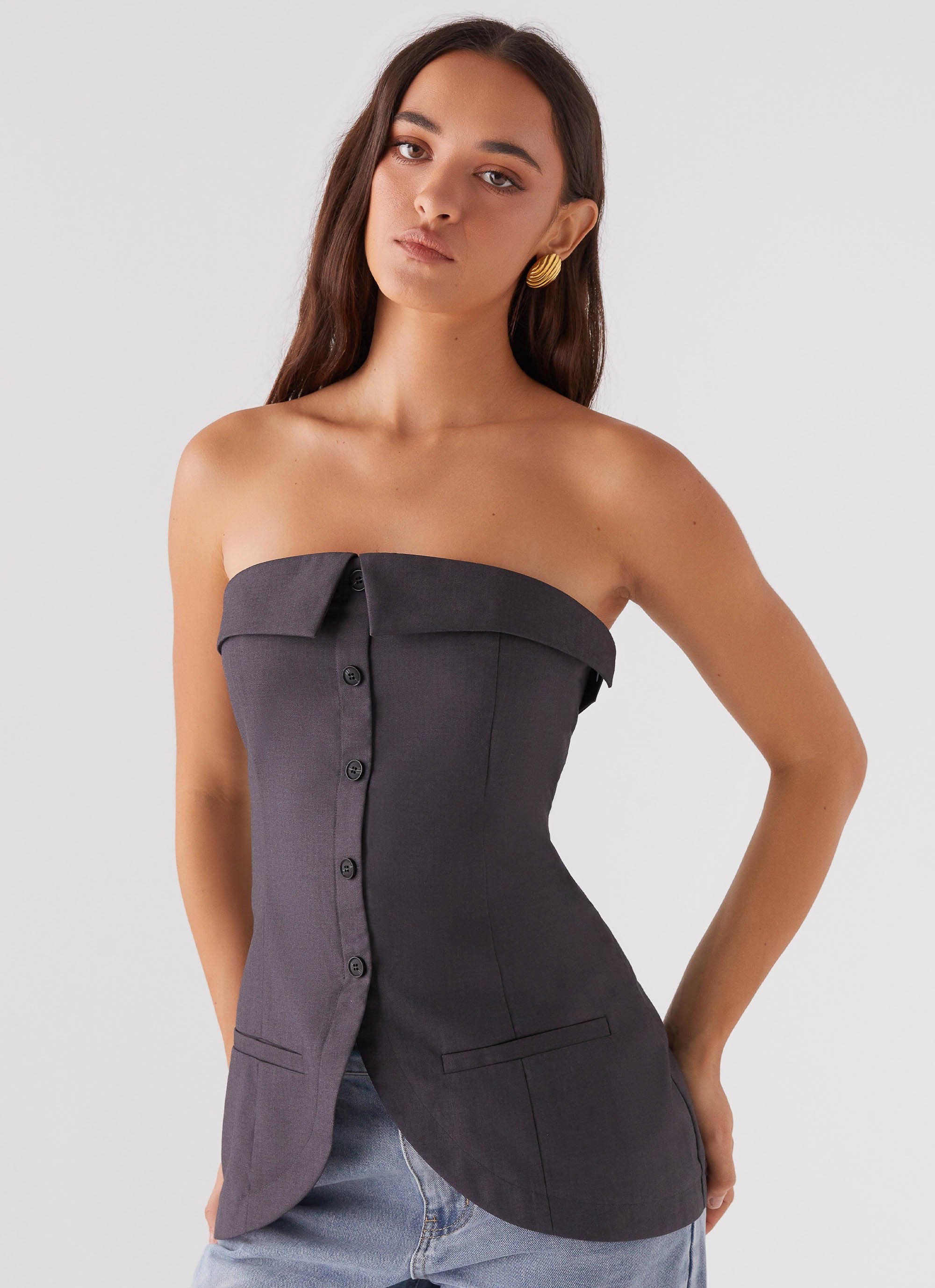 Bad Blood Strapless Top - Army-Sunny Prom. All rights reserved.