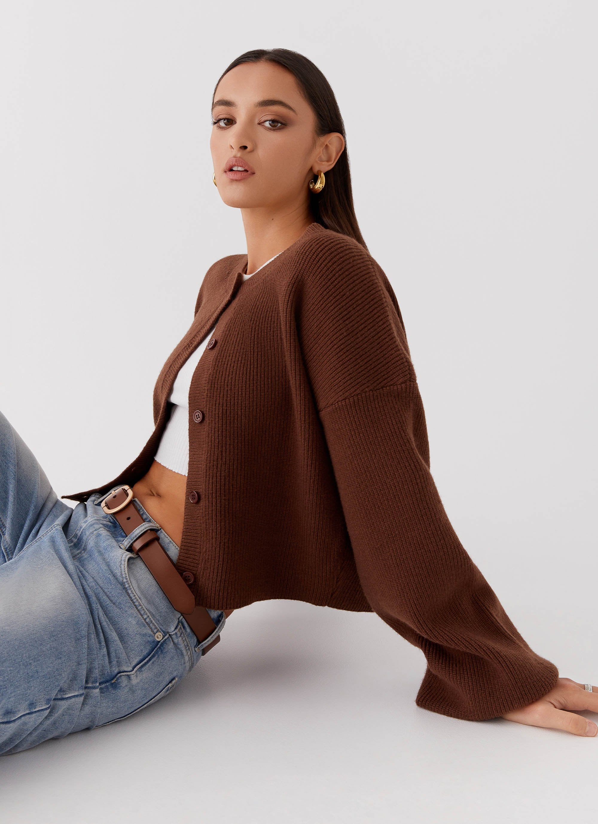 Daphne Knit Cardigan - Chocolate-Sunny Prom. All rights reserved.